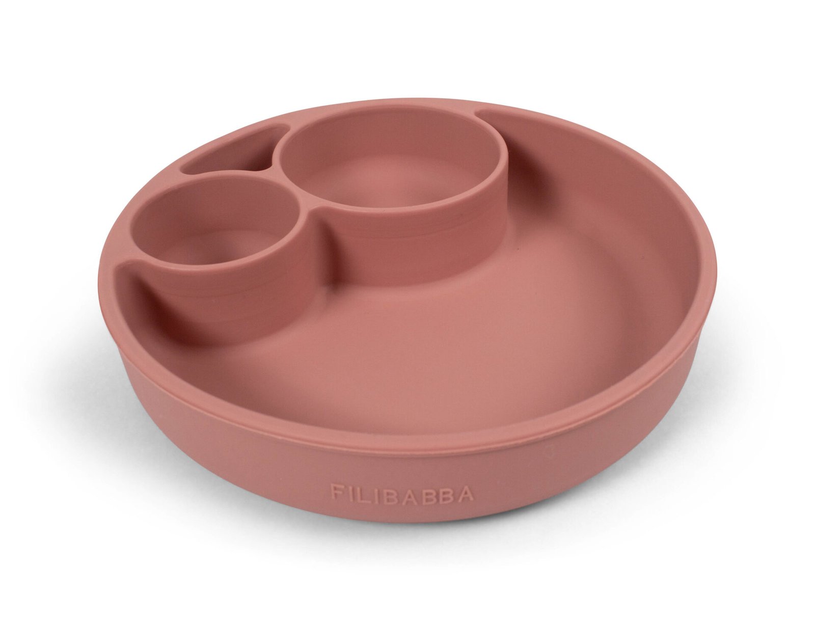 Filibabba Silikontallrik Med Fack Rosa