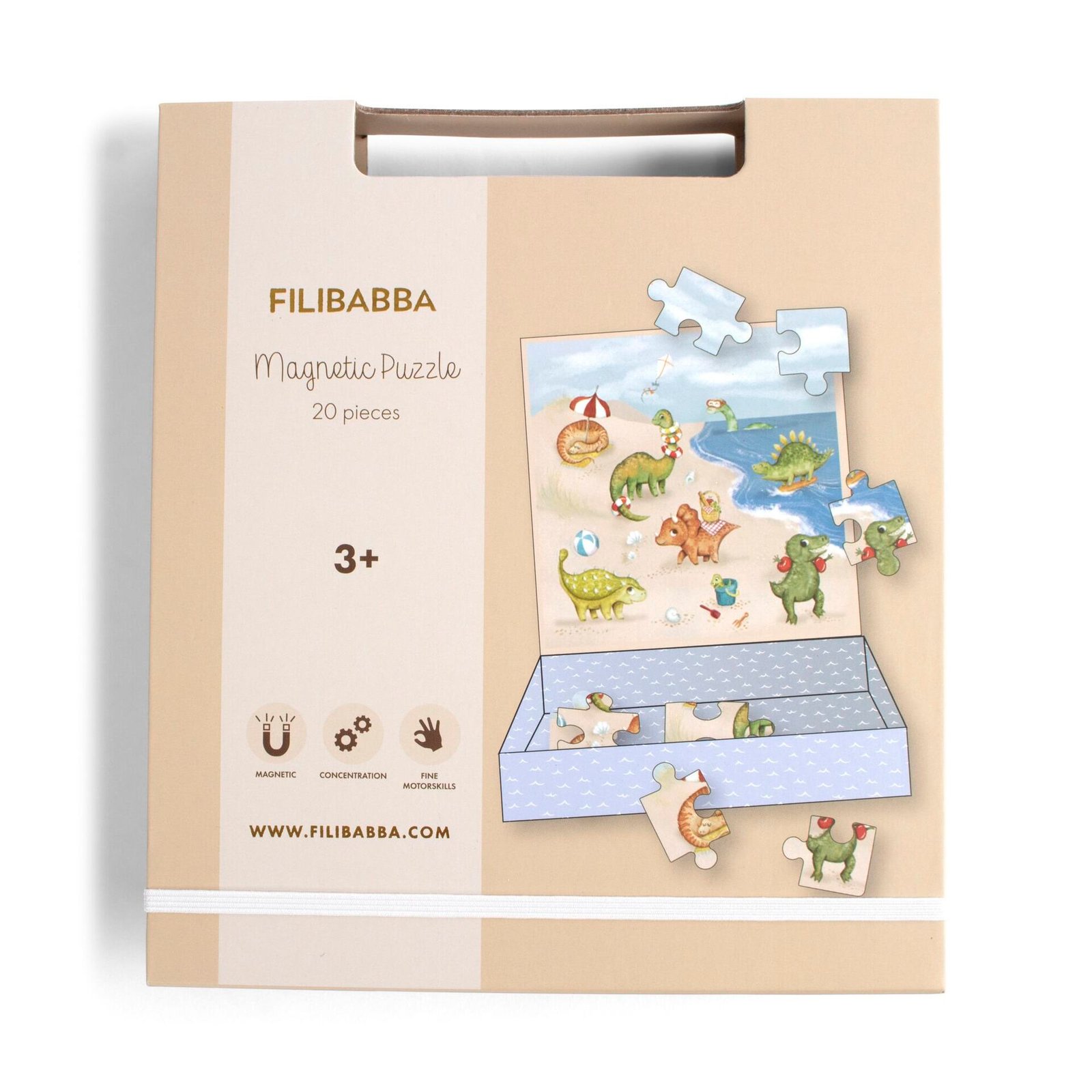 Filibabba Magnetiskt Spel Dino Beach-pussel