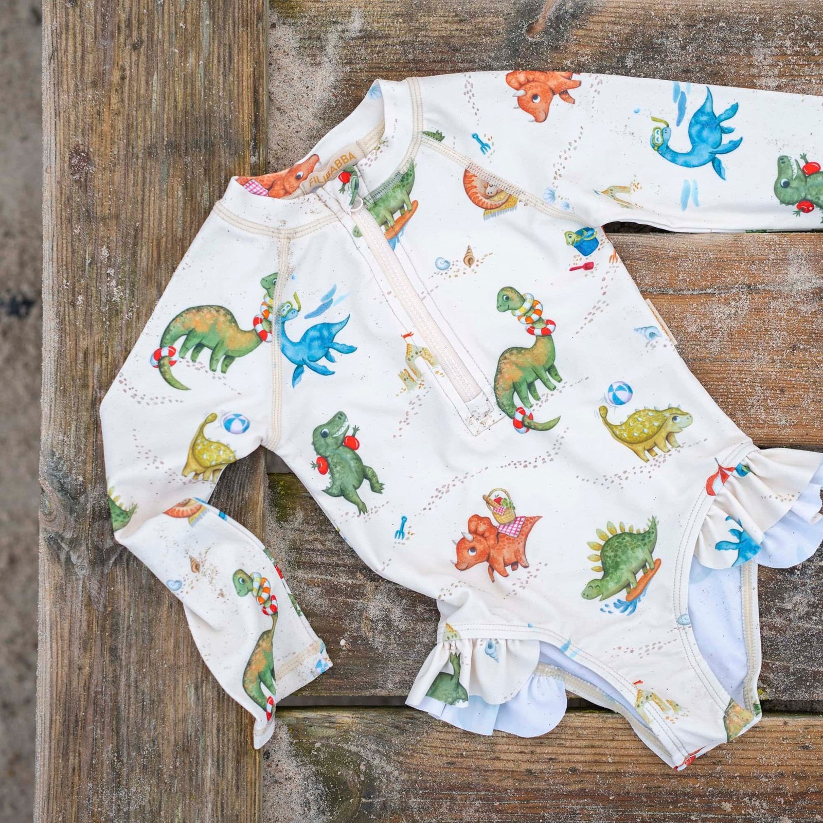 Filibabba Vilje UV-dräkt 1–2 år Dino Beach