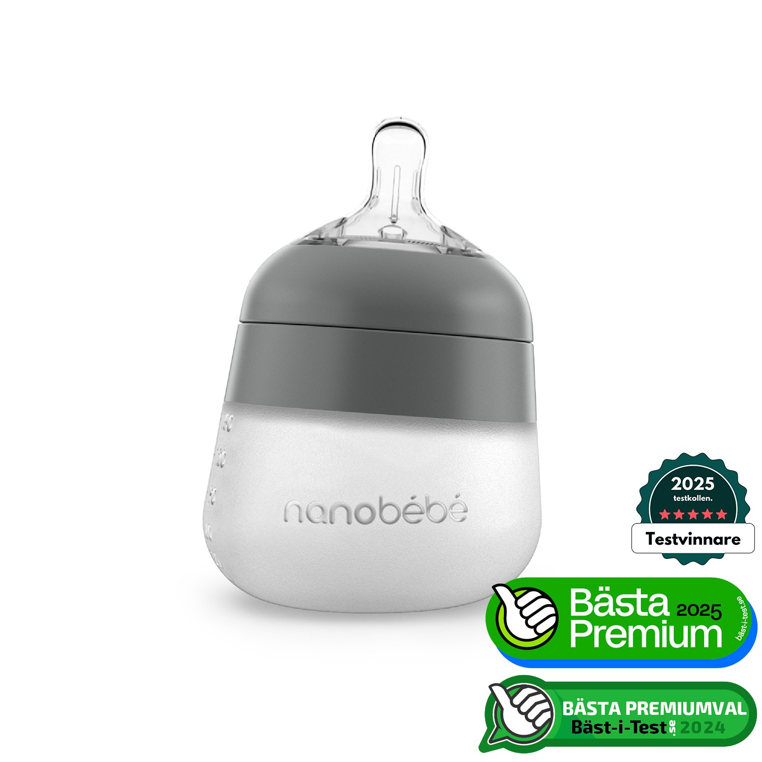 Nanobébé Flexy Silikonflaska grå 150 ml