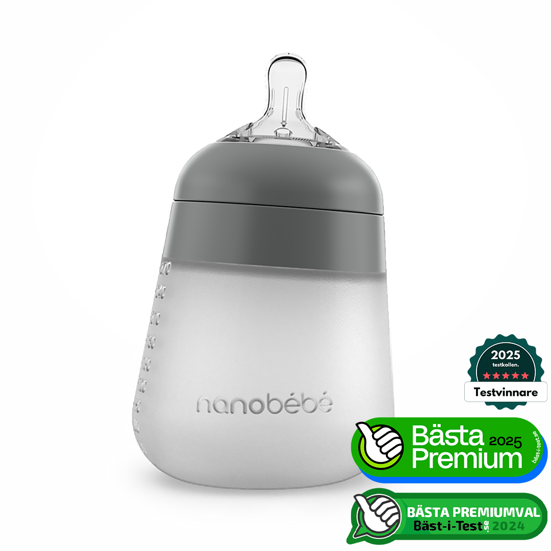 Nanobébé Flexy silikonflaska Anti-kolik Grå 270ml