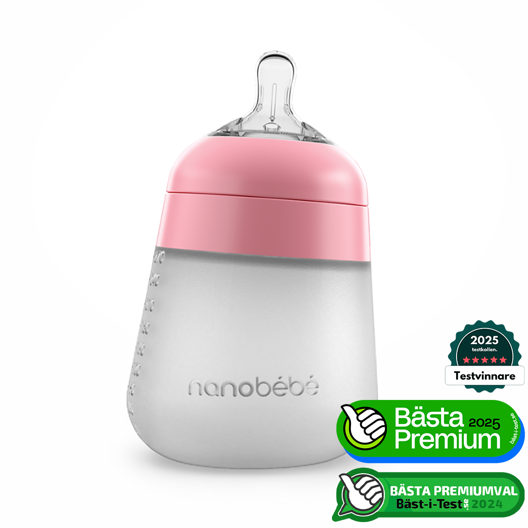 Nanobébé Flexy silikonflaska Anti-kolik Rosa 270ml