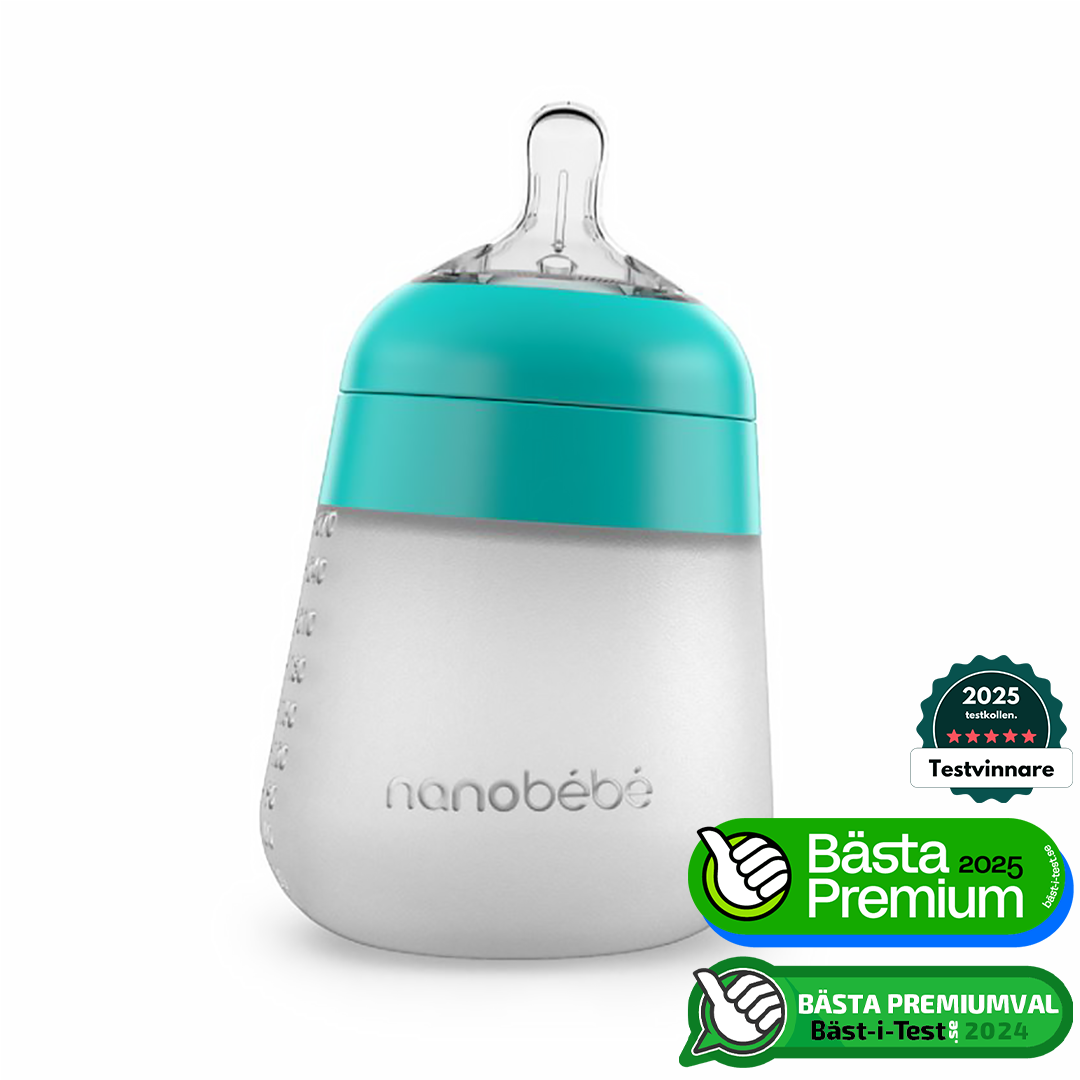 Nanobébé Flexy silikonflaska Anti-kolik Turkos 270ml