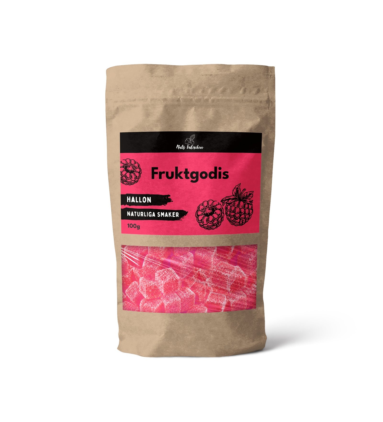 Nuts Fabriken Fruktgodis Hallon 100 g