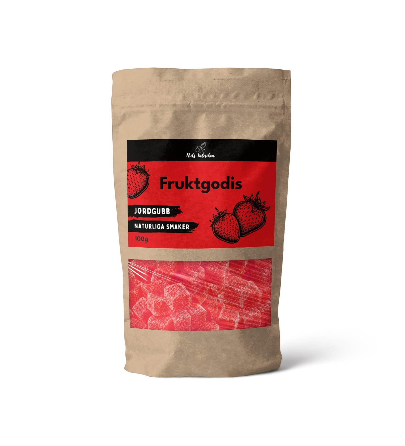 Nuts Fabriken Fruktgodis Jordgubb 100 g