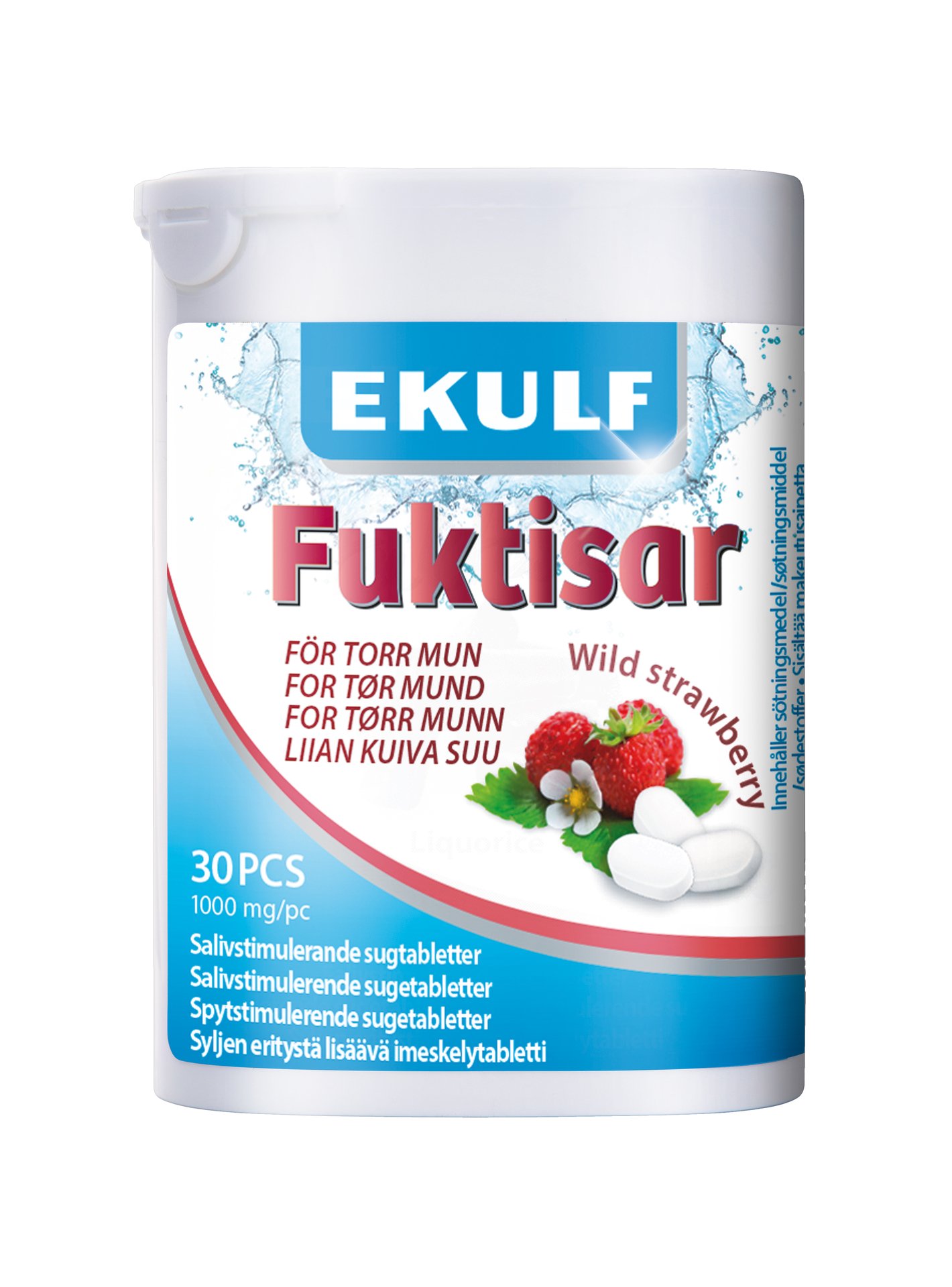 Ekulf Fuktisar Wild Strawberry 30 sugtabletter