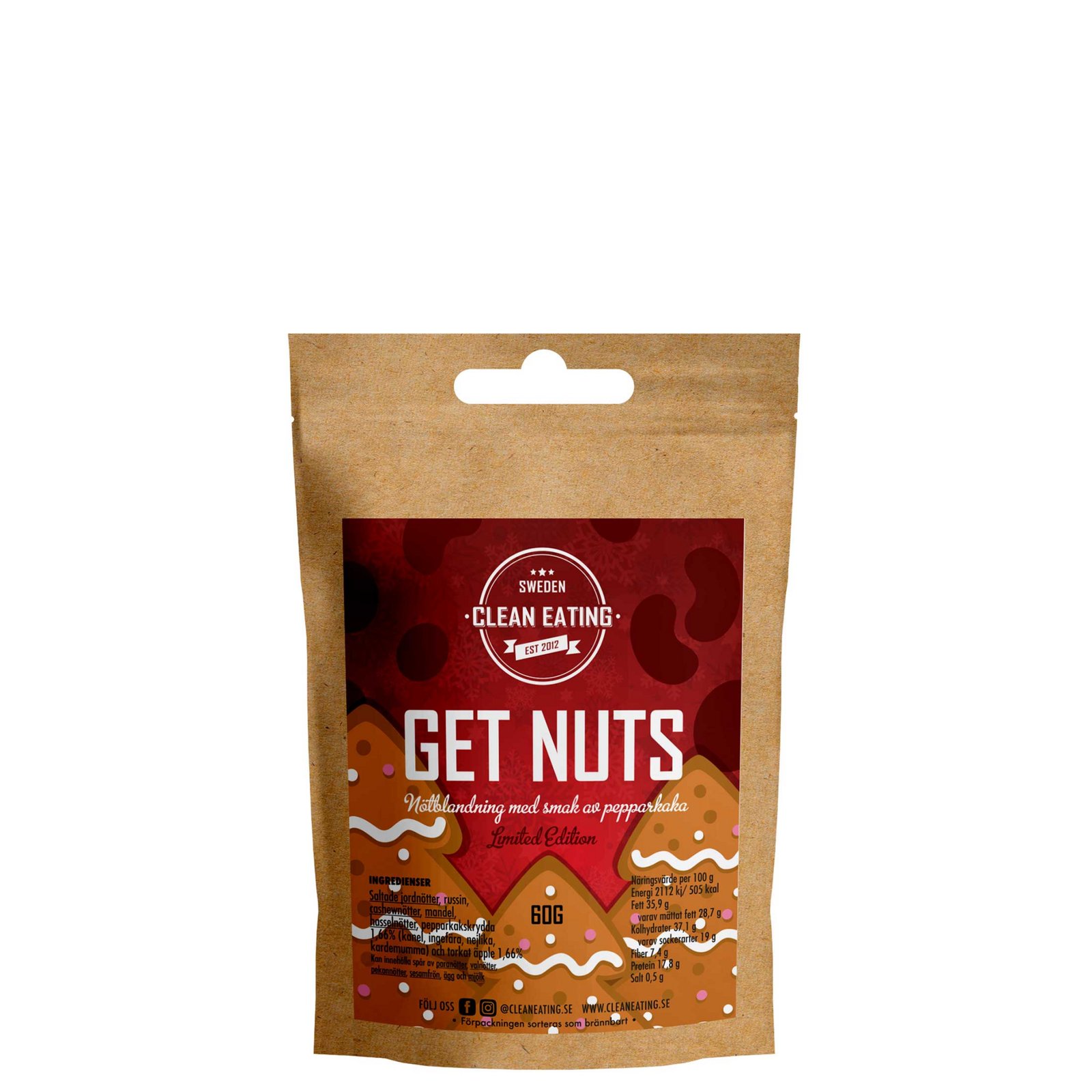 Clean Eating Get Nuts Pepparkaka 60g