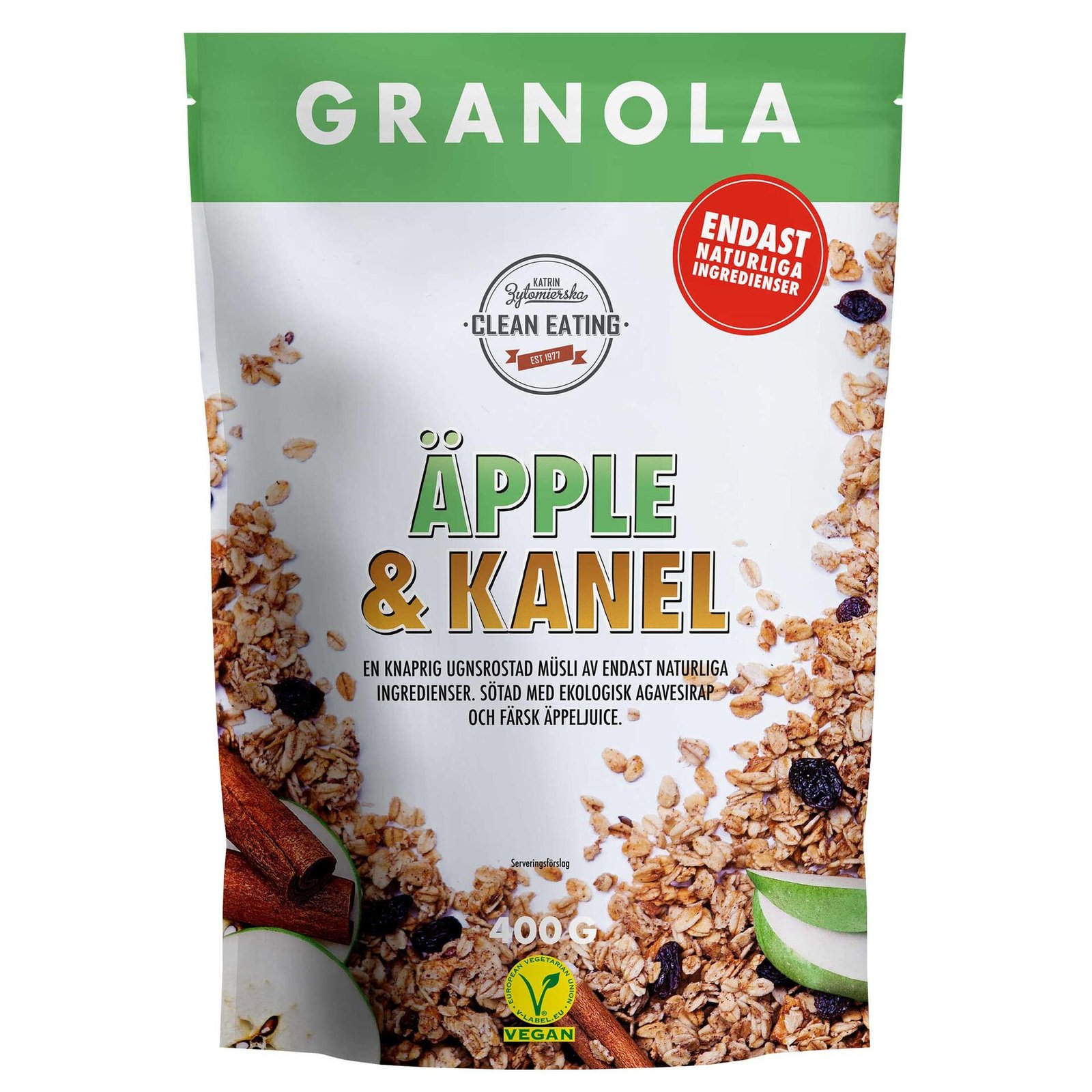 Clean Eating Granola Äpple & Kanel 400 g