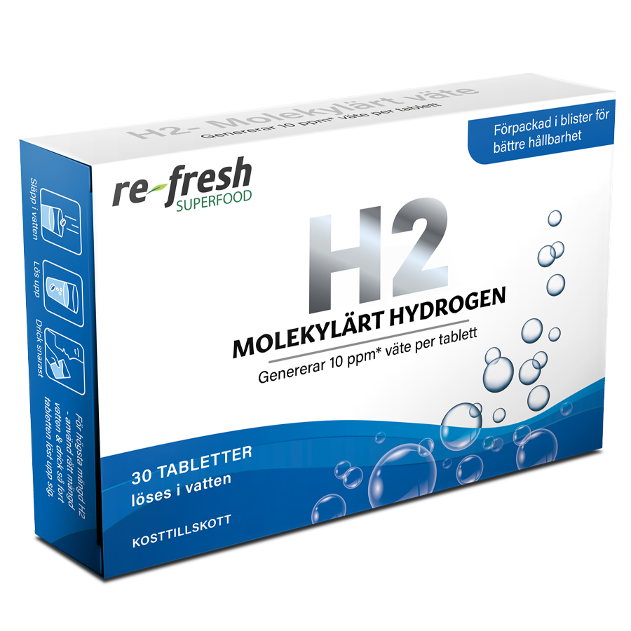 Re-fresh Superfood H2 Molekylärt Väte 30 tabletter