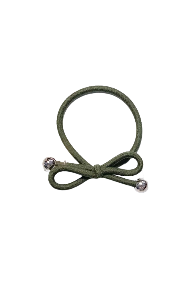 IA BON Hair Tie Gold Bead Dark Green 1 st