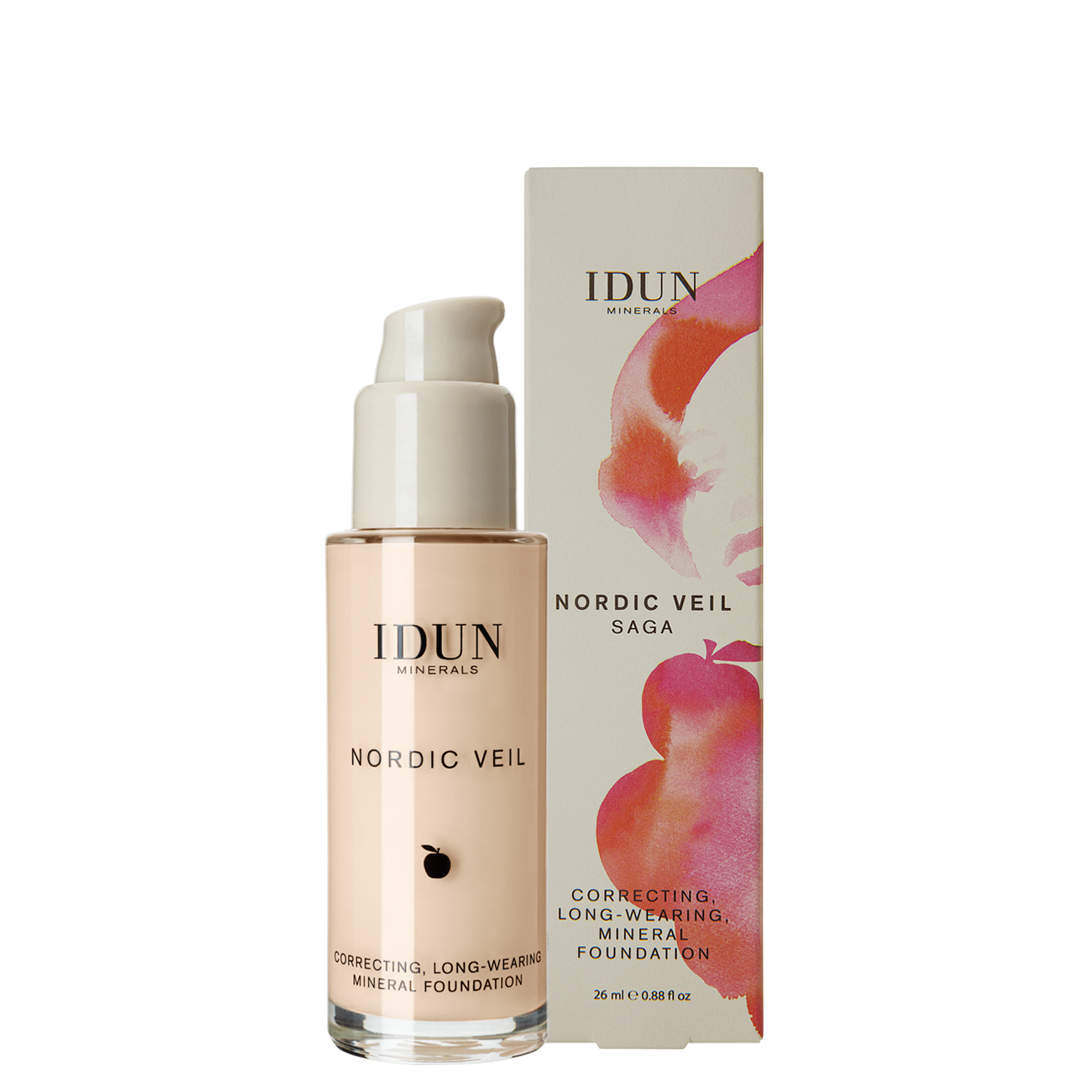 IDUN Minerals Liquid Mineral Foundation Nordic Veil Saga Neutral Light 26 ml