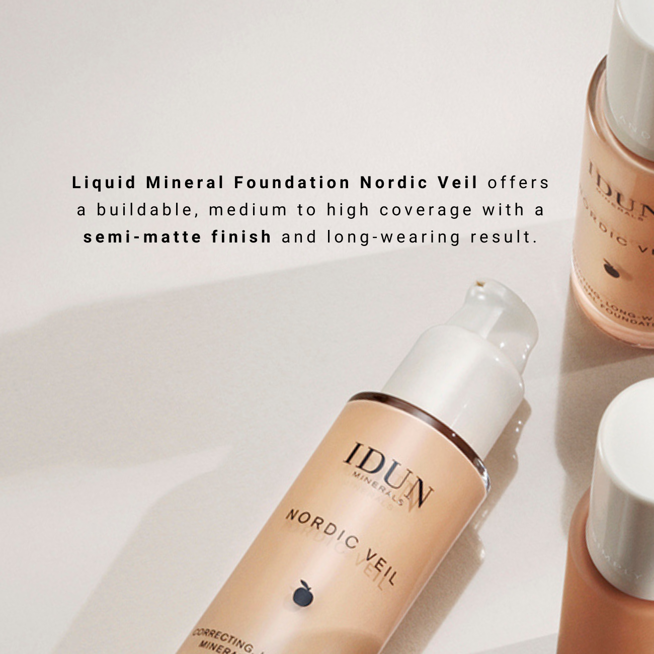 IDUN Minerals Liquid Mineral Foundation Nordic Veil Siri Neutral Medium 26 ml