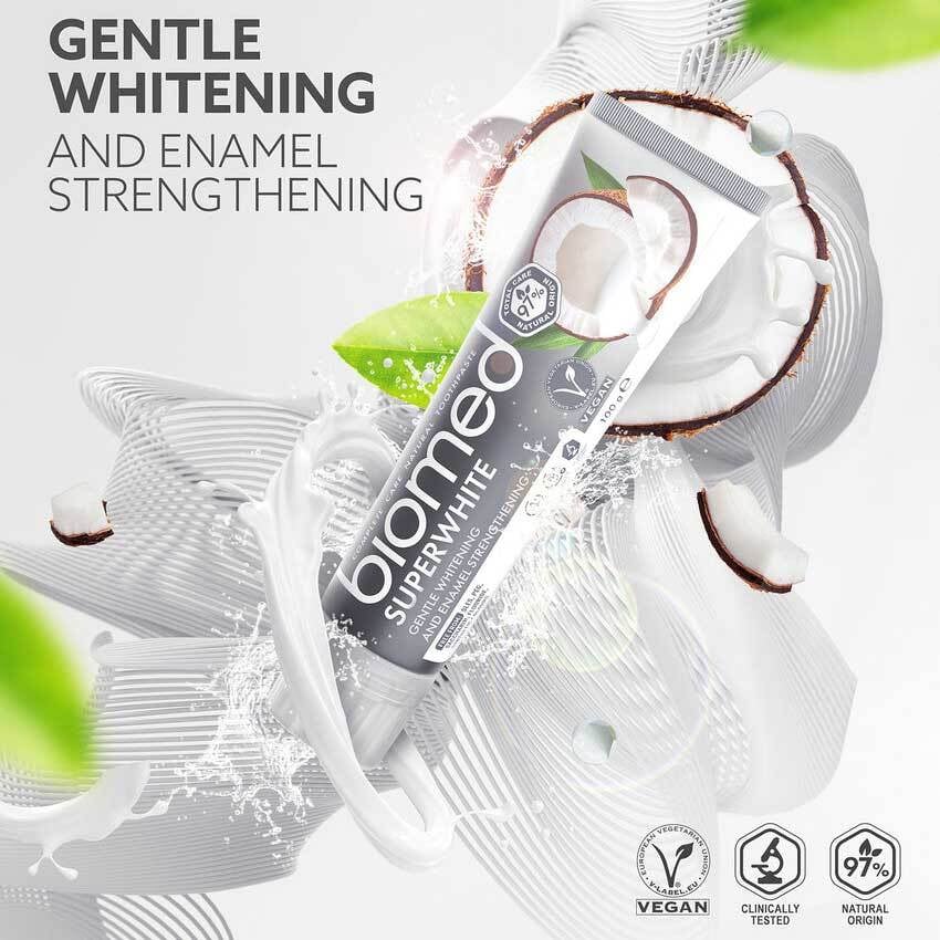 Biomed Superwhite Tandkräm Hydroxiapatit 100g