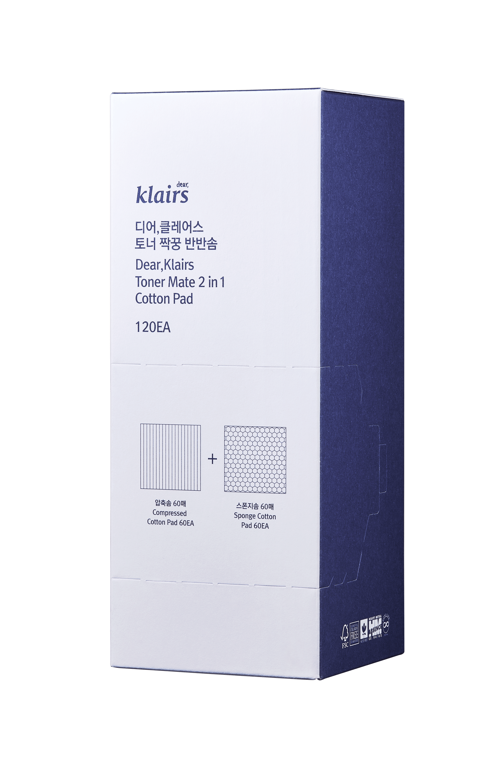 Klairs Toner Mate 2 in 1 Cotton Pad 60pcs