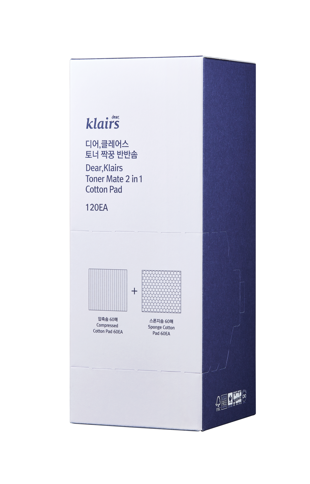 Klairs Toner Mate 2 in 1 Cotton Pad 60pcs