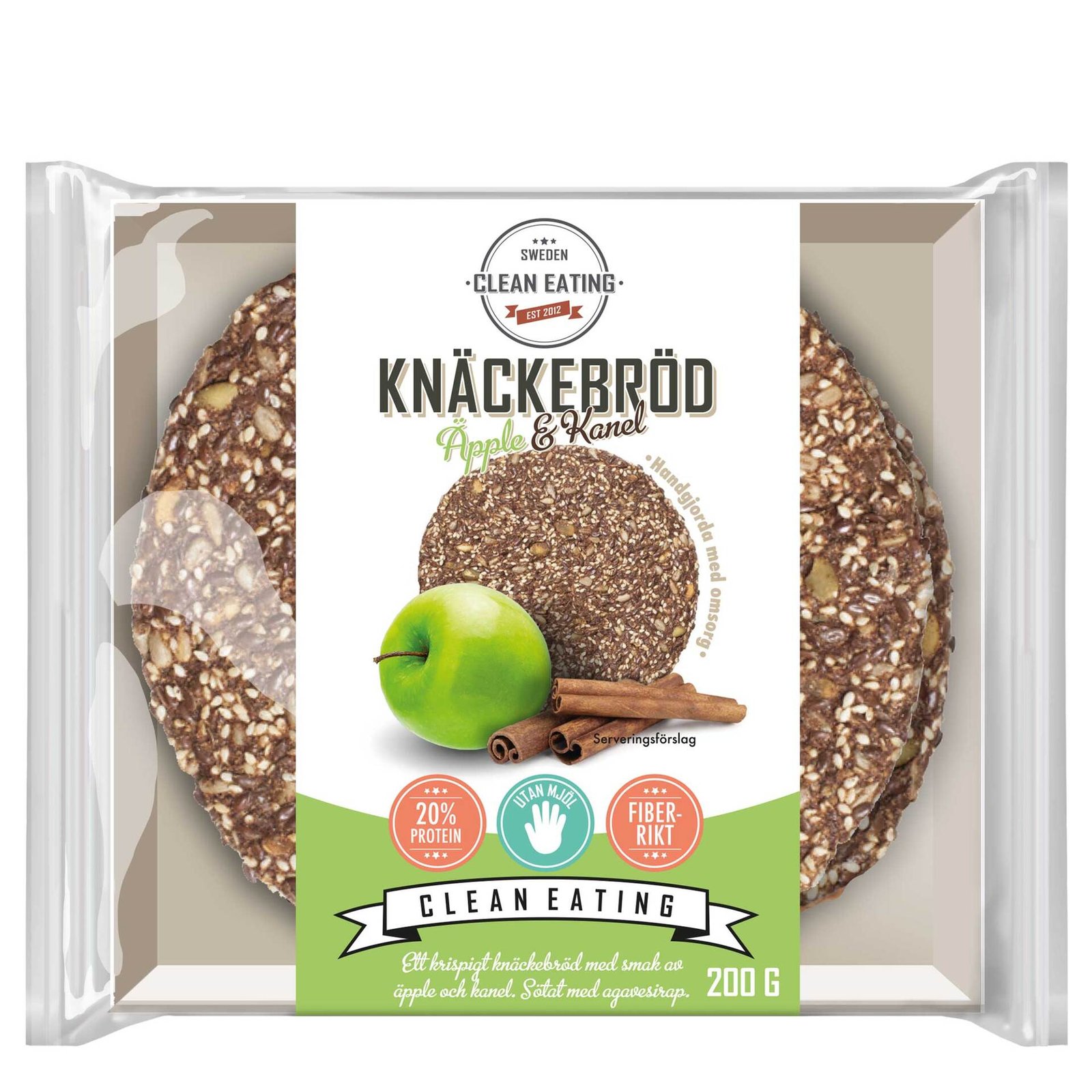 Clean Eating Knäckebröd Äpple & Kanel 200 g