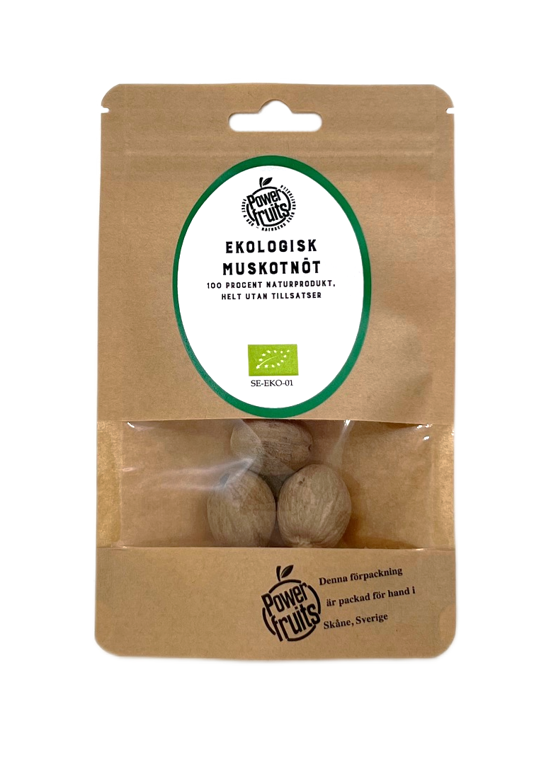 Powerfruits Muskotnöt Hel 3 st EKO