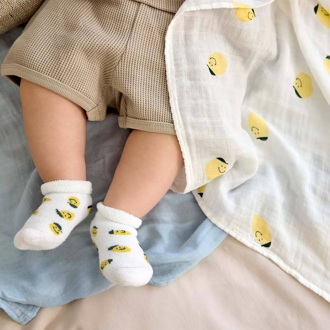Lässig Mjuk Babyfilt L Happy Fruits Lemon 3-pack