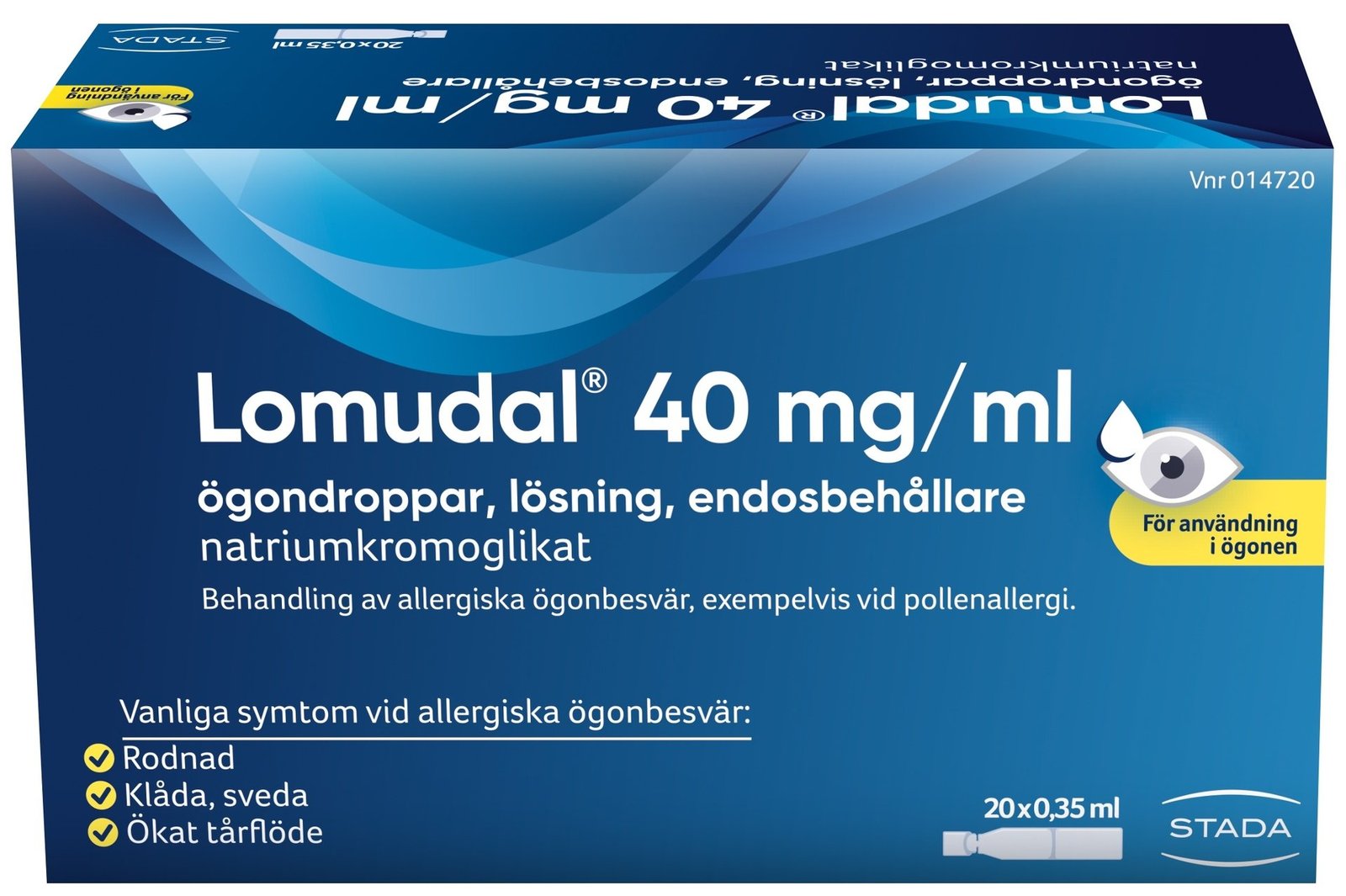 Lomudal Ögondroppar endosförpackning, 40 mg/ml, 0,35 ml x 20 st