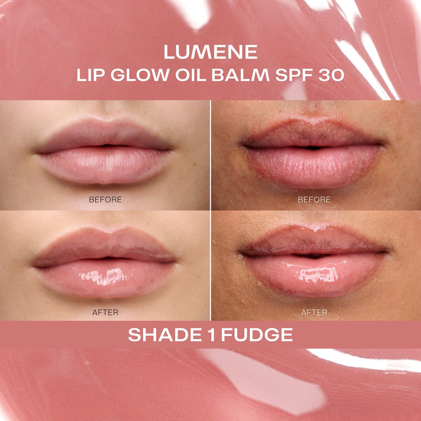 Lumene Lip Glow Oil Balm SPF30 1 Fudge 10 g