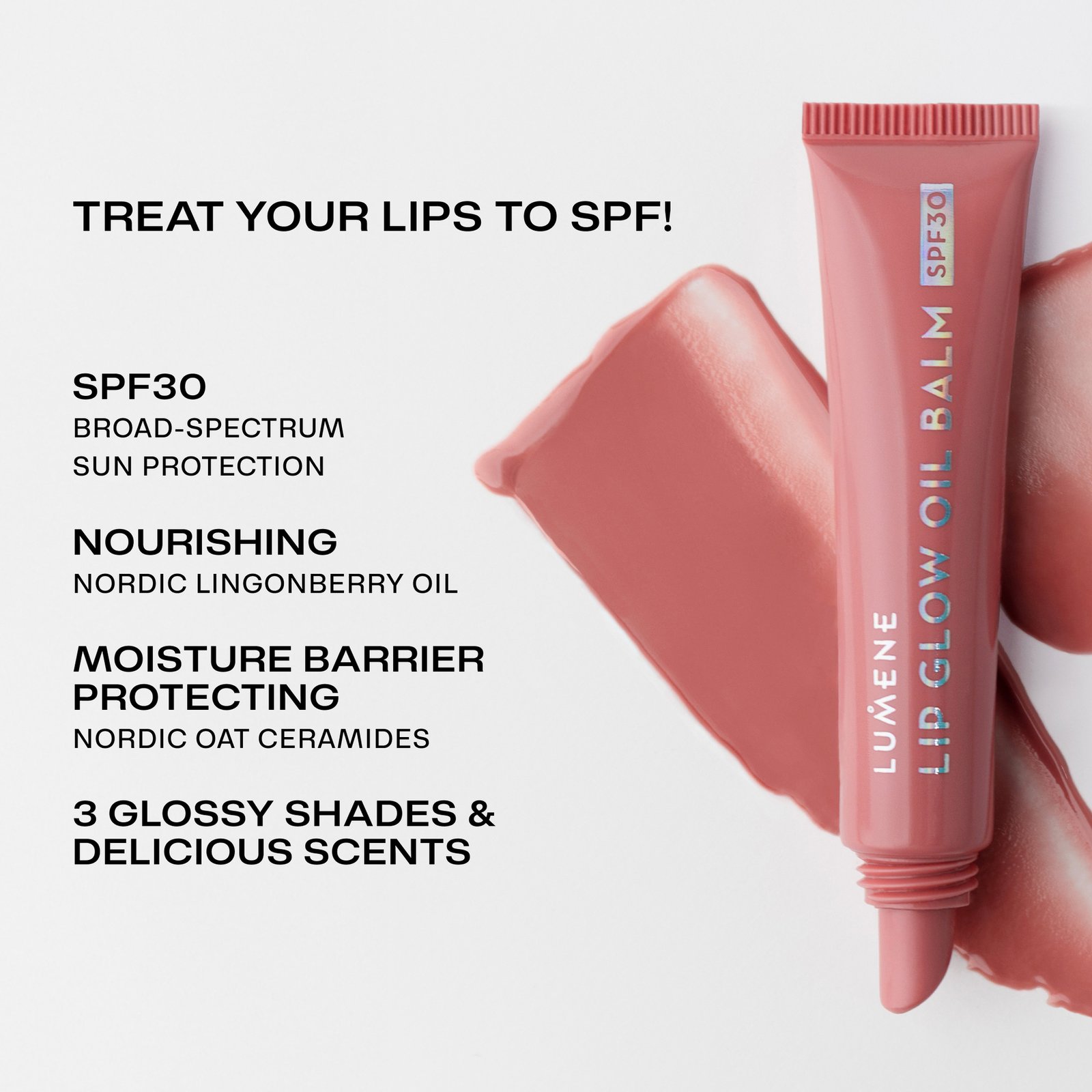 Lumene Lip Glow Oil Balm SPF30 1 Fudge 10 g
