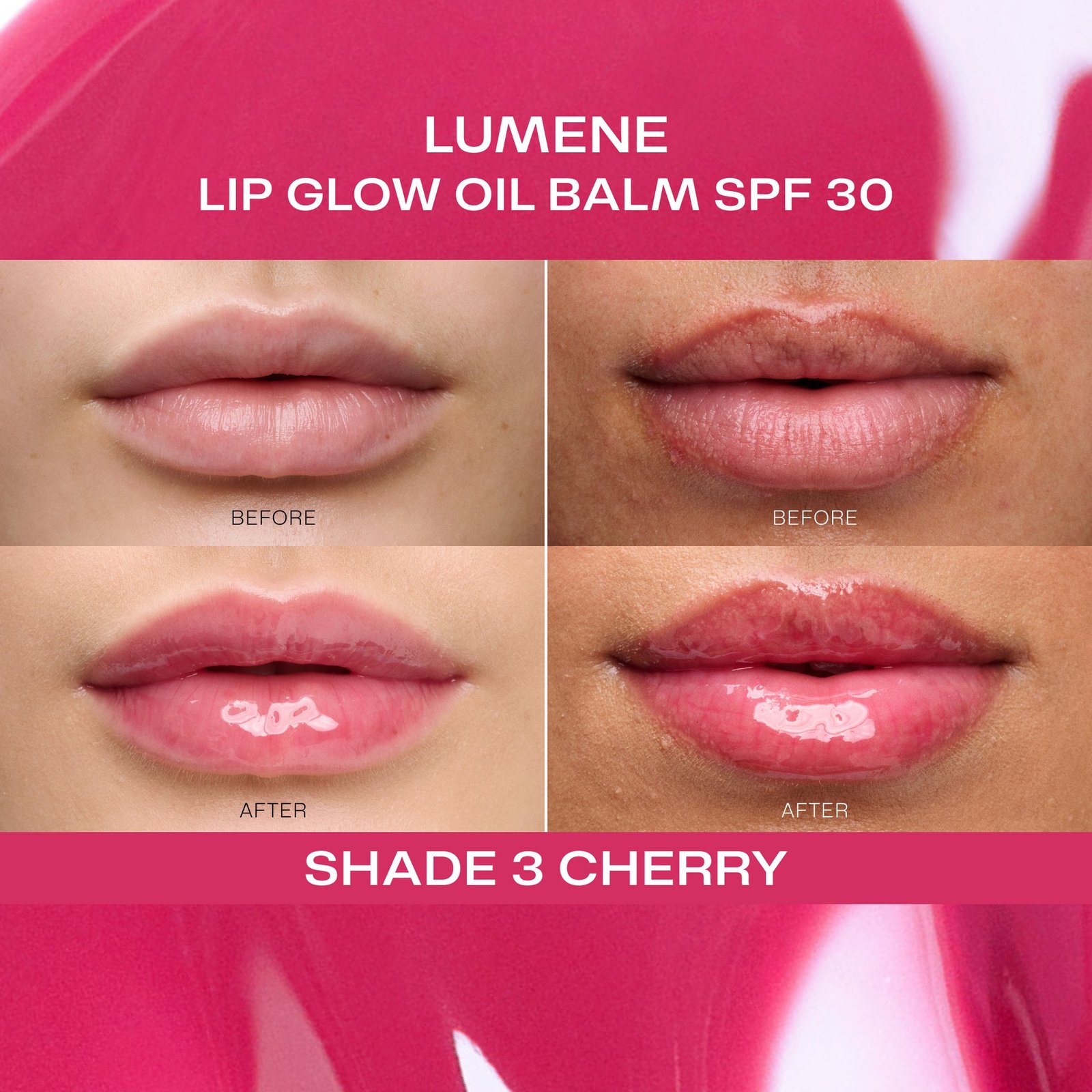 Lumene Lip Glow Oil Balm SPF30 3 Cherry 10 g