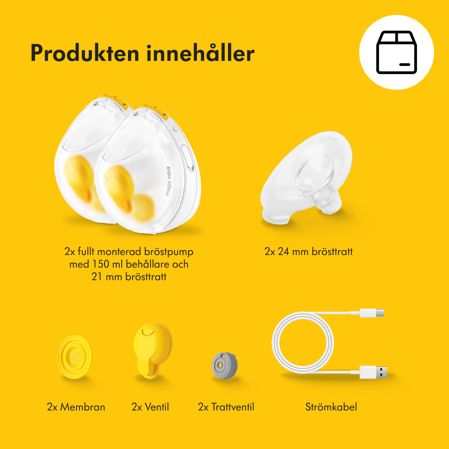 Medela Magic InBra bärbar bröstpump dubbel