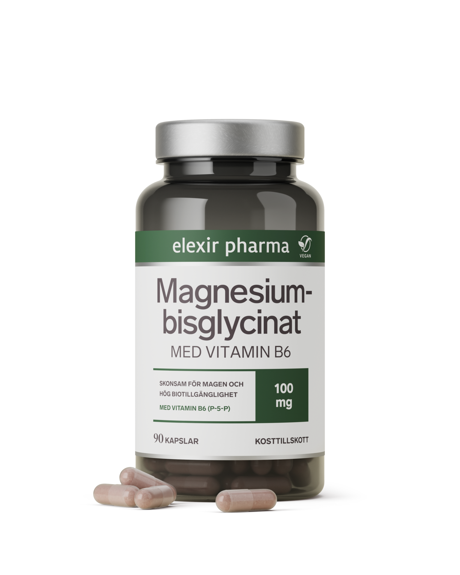 Elexir Pharma Magnesiumbisglycinat 90 kapslar