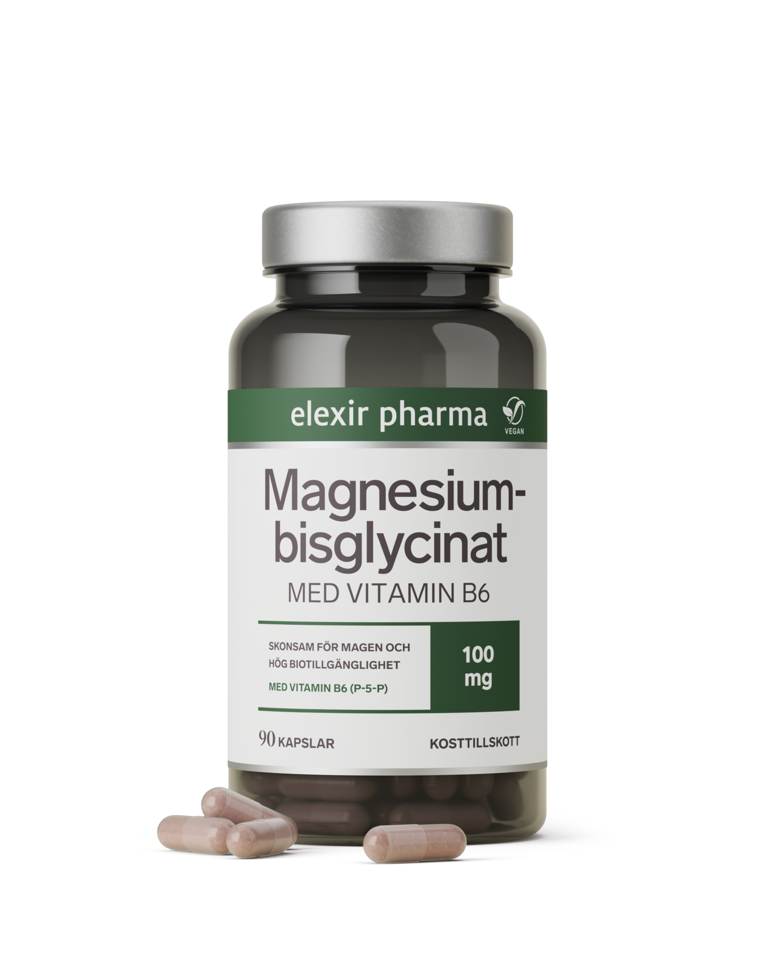 Elexir Pharma Magnesiumbisglycinat 90 kapslar