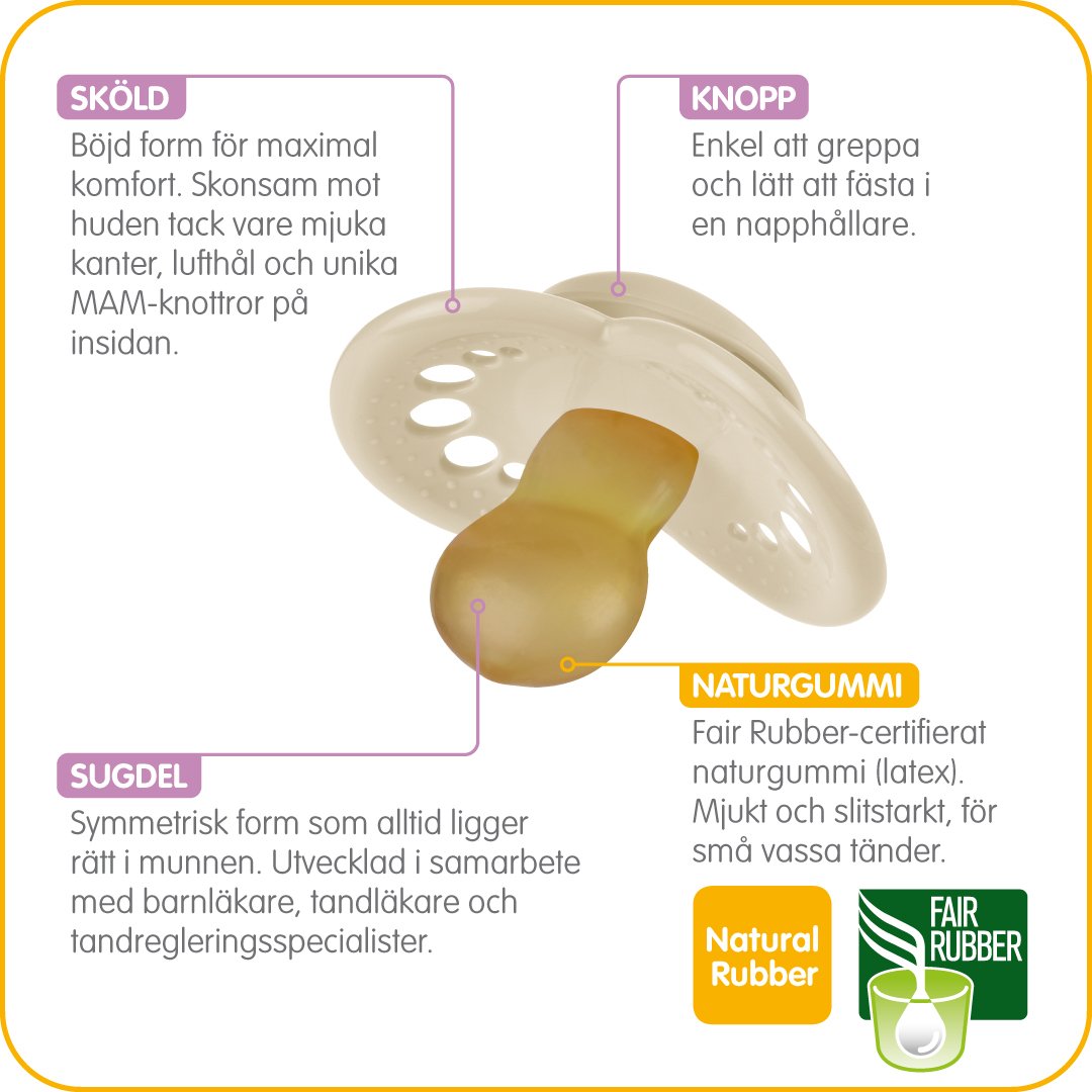 MAM Original Nappar 16-36 Månader Latex 2 st - Olika färger