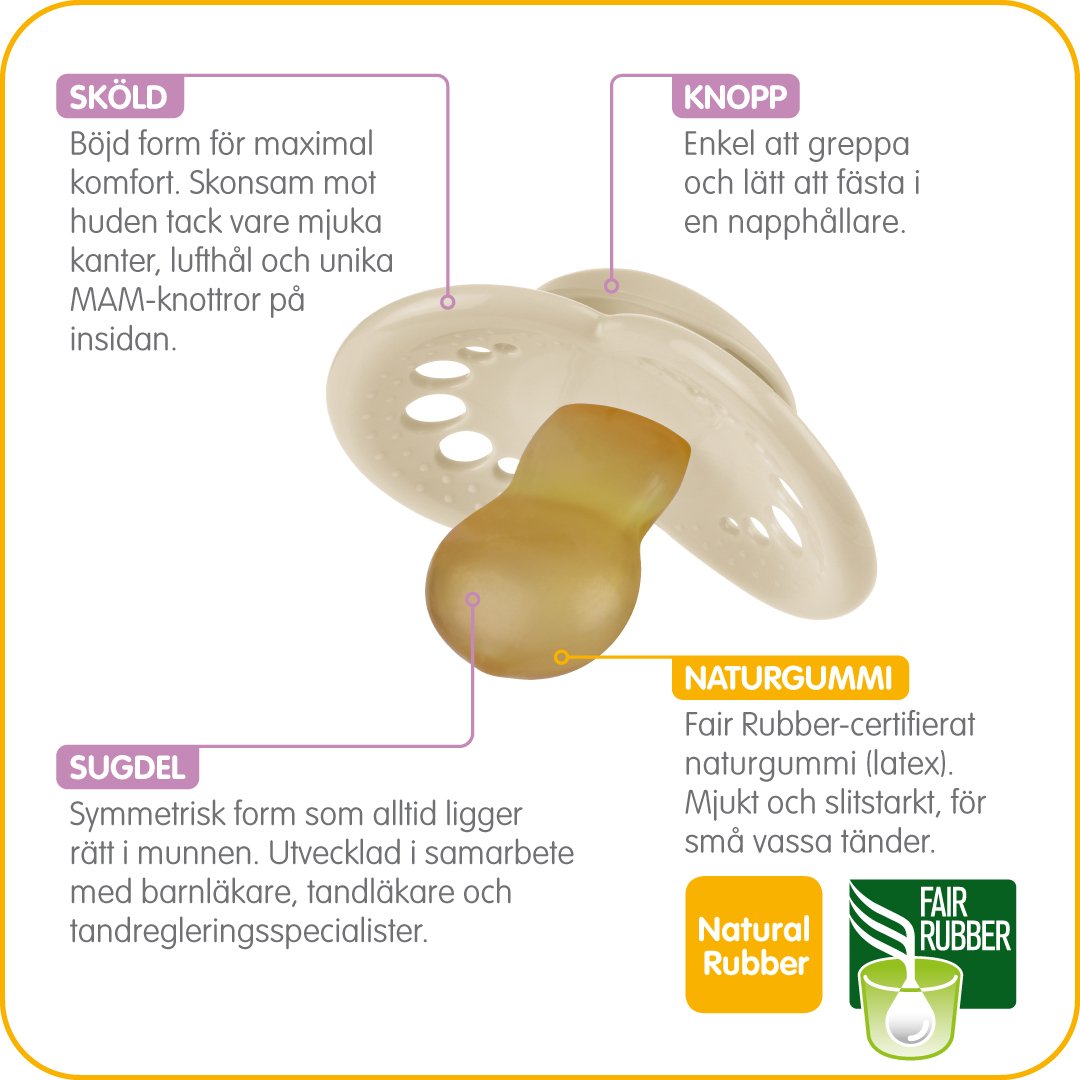 MAM Original Nappar 16-36 Månader Latex 2 st - Olika färger