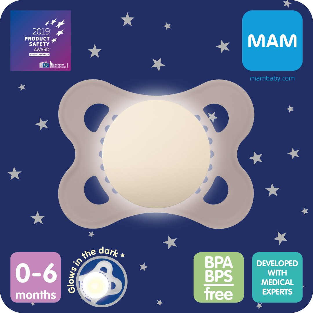 MAM Original Night Nappar 0-6 Månader Silikon 2 st - Olika färger