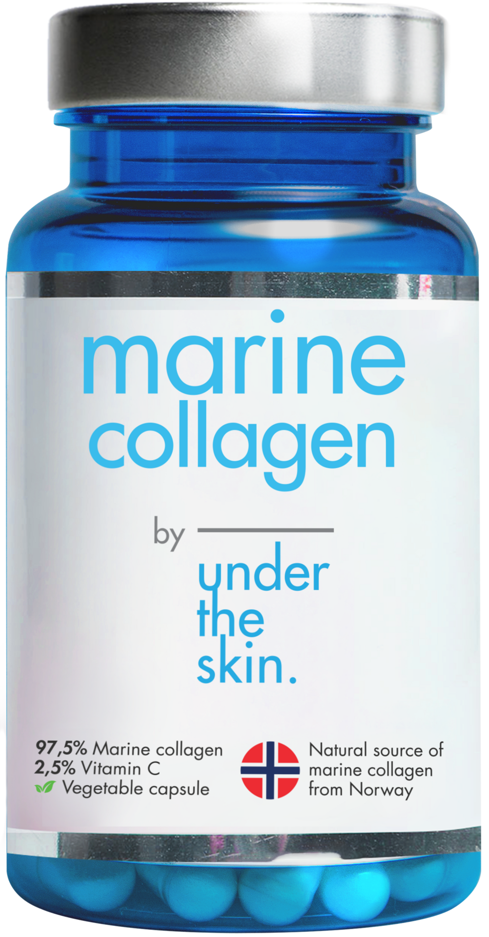 Under the Skin Marine collagen+Vitamin C 60 kapslar