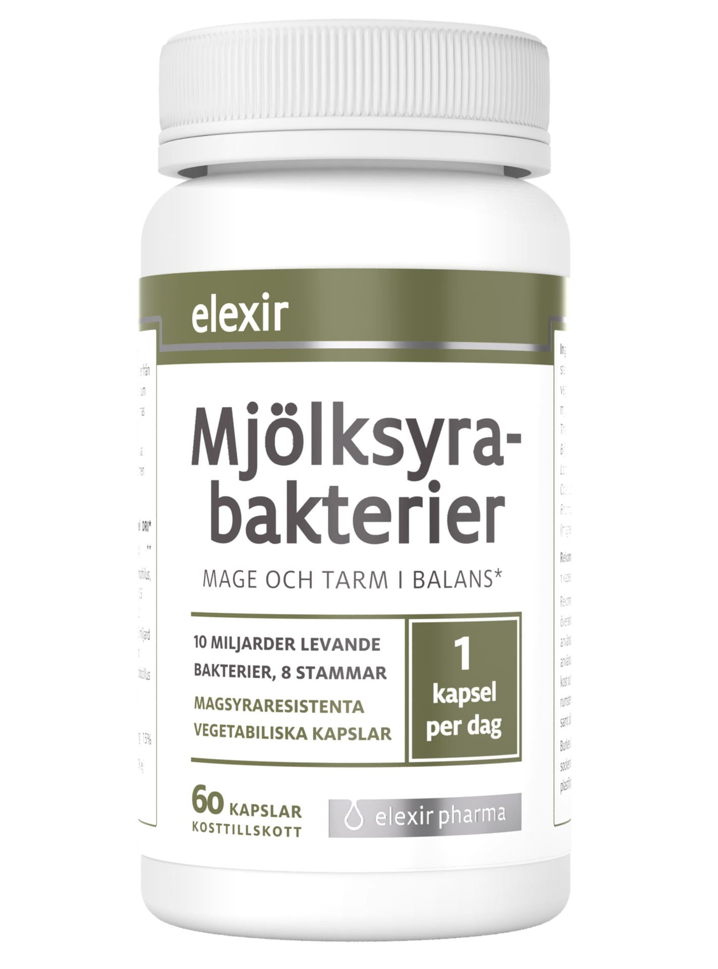 Elexir Mjölksyrebakterier Kosttillskott 60 st kapslar