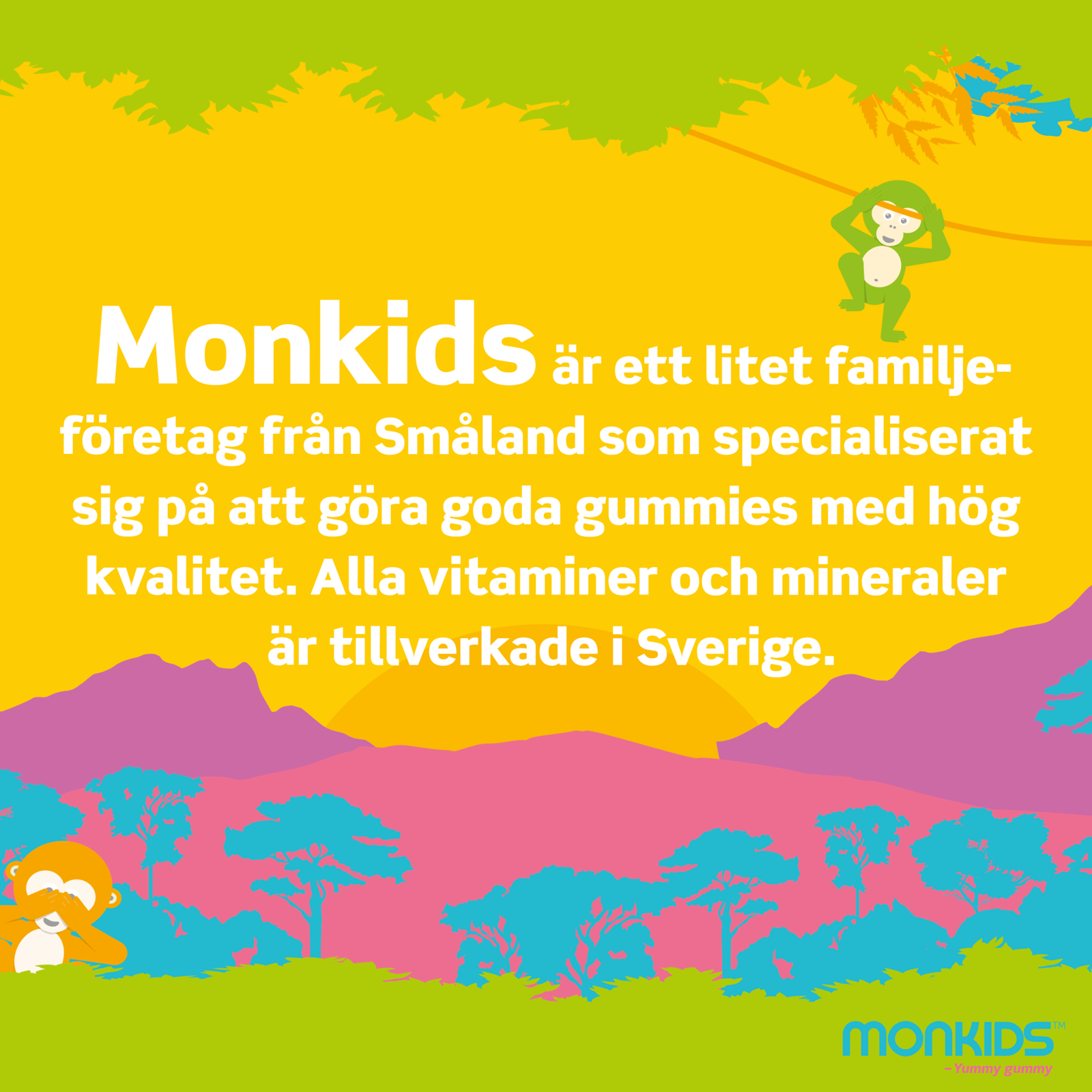 Monkids Multivitamin Jordgubb Barn 60 tuggtabletter