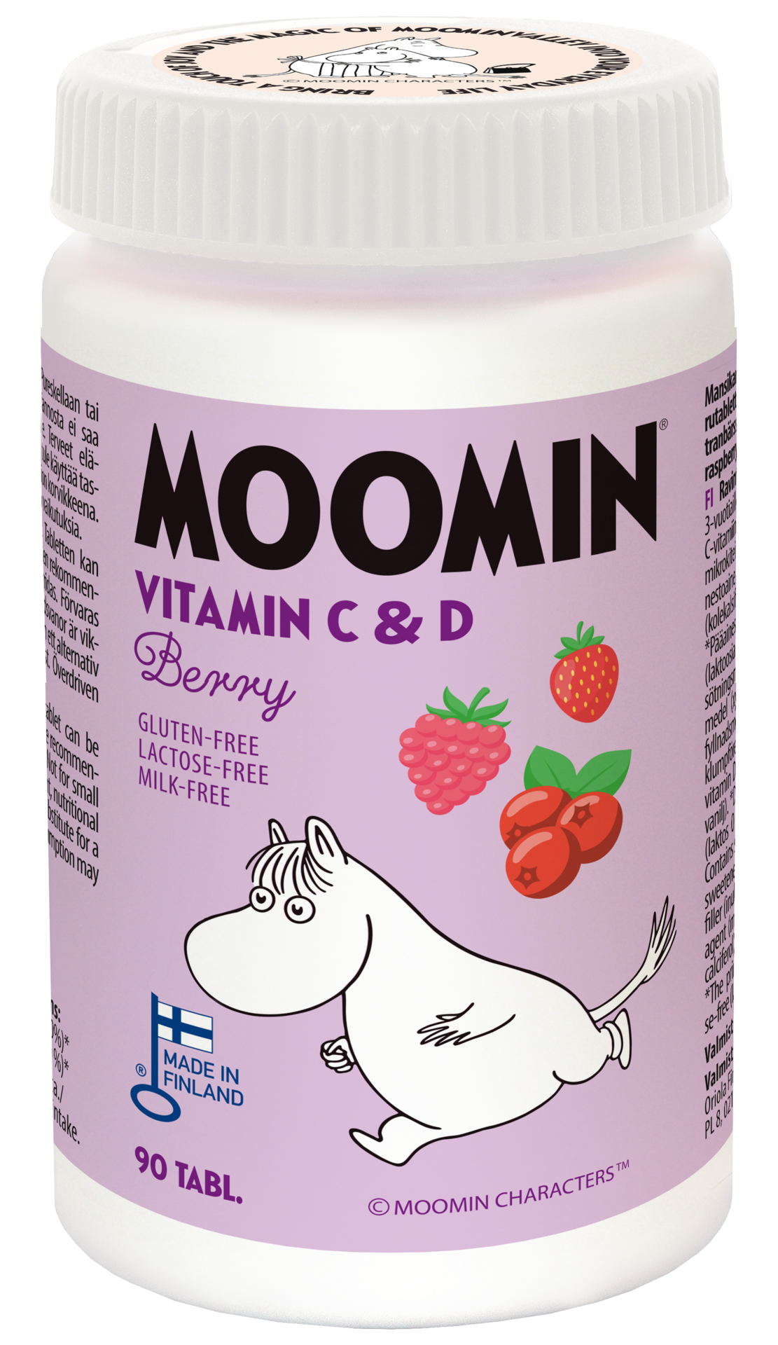 Moomin Vitamin C & D Röda Bär 90 Tabletter