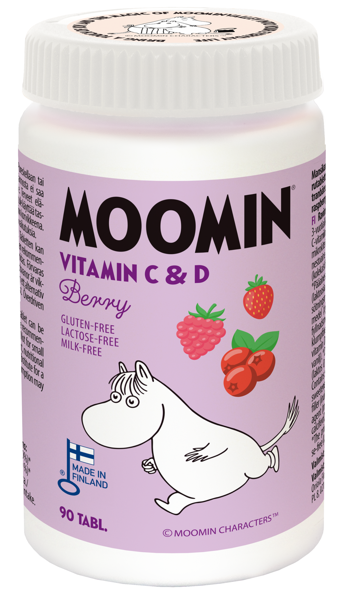 Moomin Vitamin C & D Röda Bär 90 Tabletter