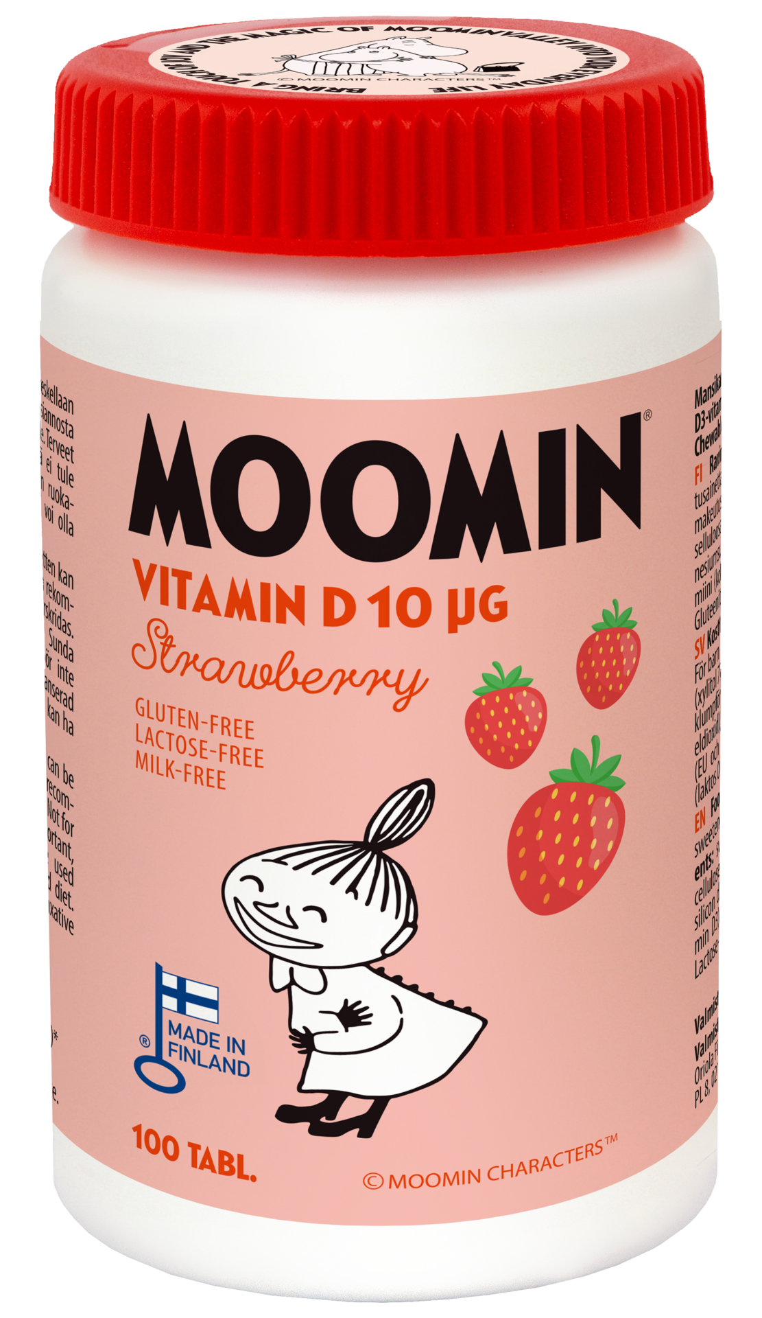 Moomin Vitamin D Tuggtablett Jordgubb 100 Tabletter