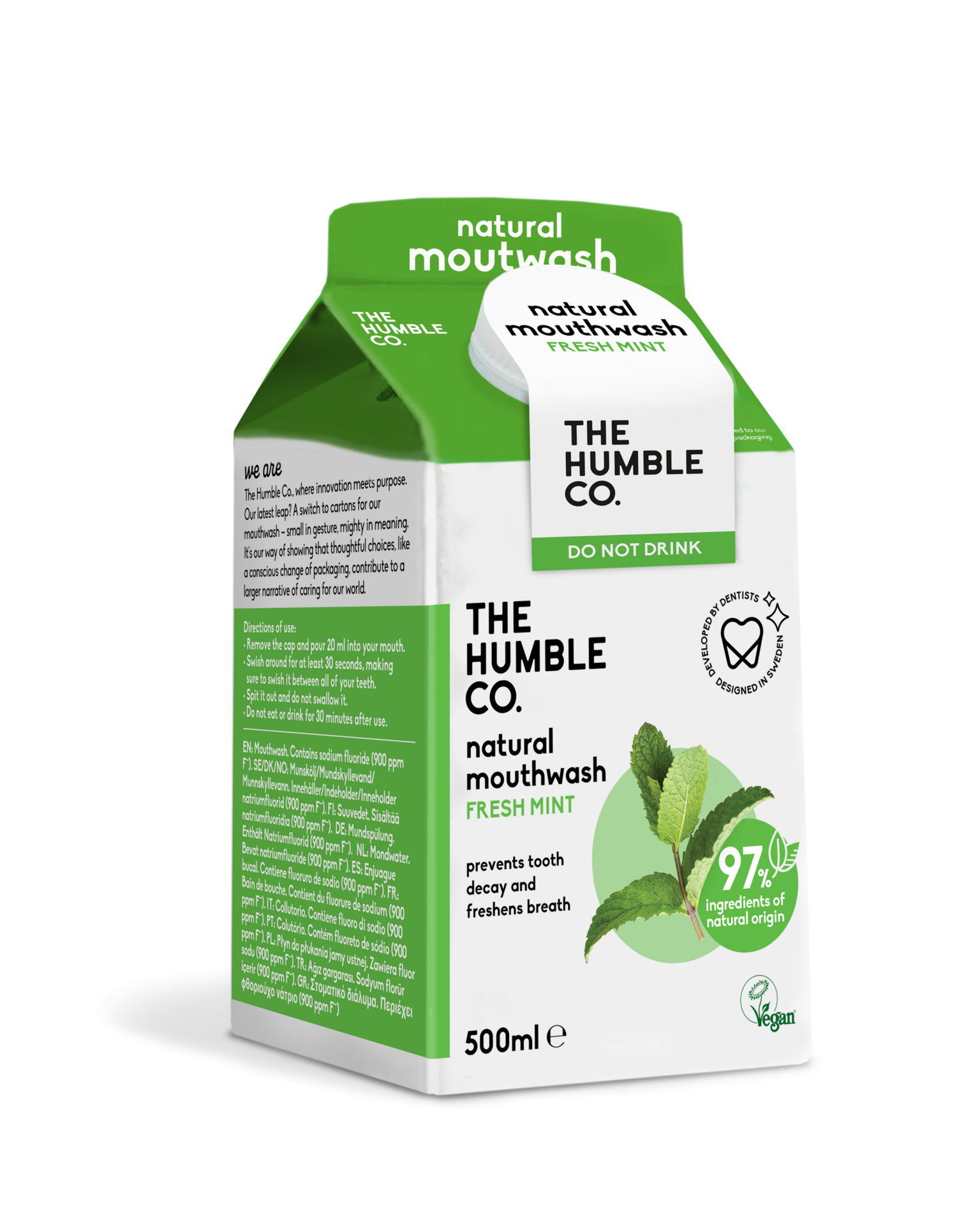 The Humble Co. Natural Mouthwash Fresh Mint 500 ml