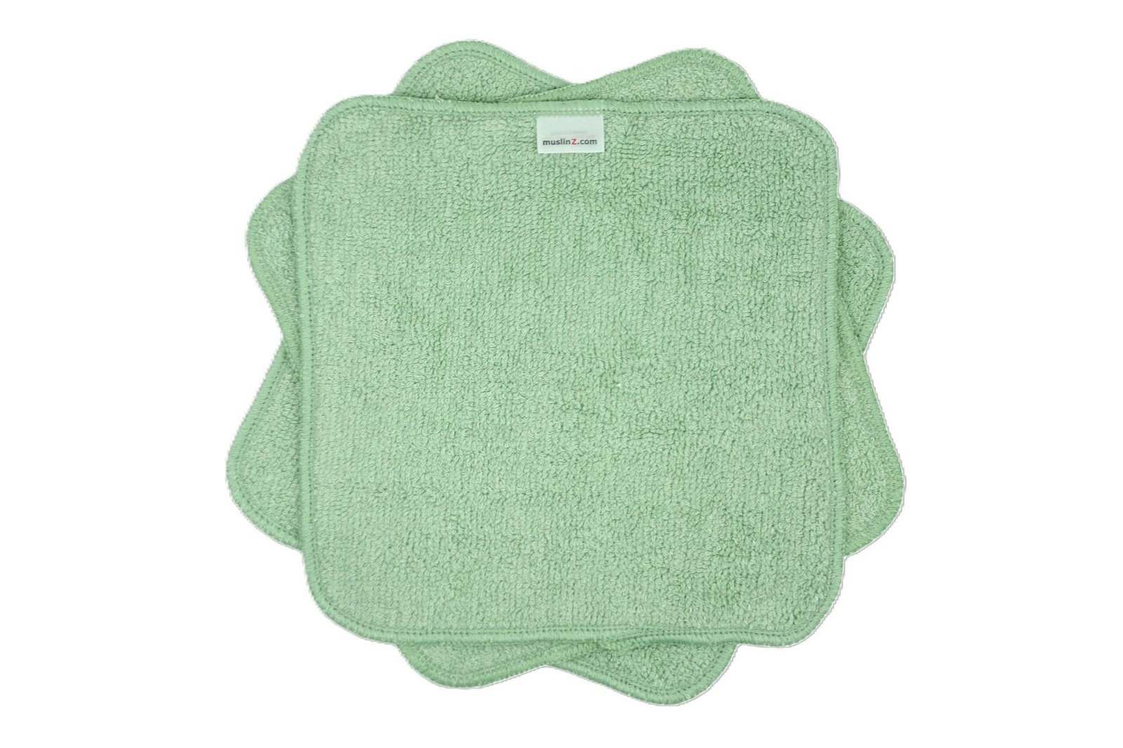 MuslinZ Bamboo Cotton Terry Wipes green sage 12 st