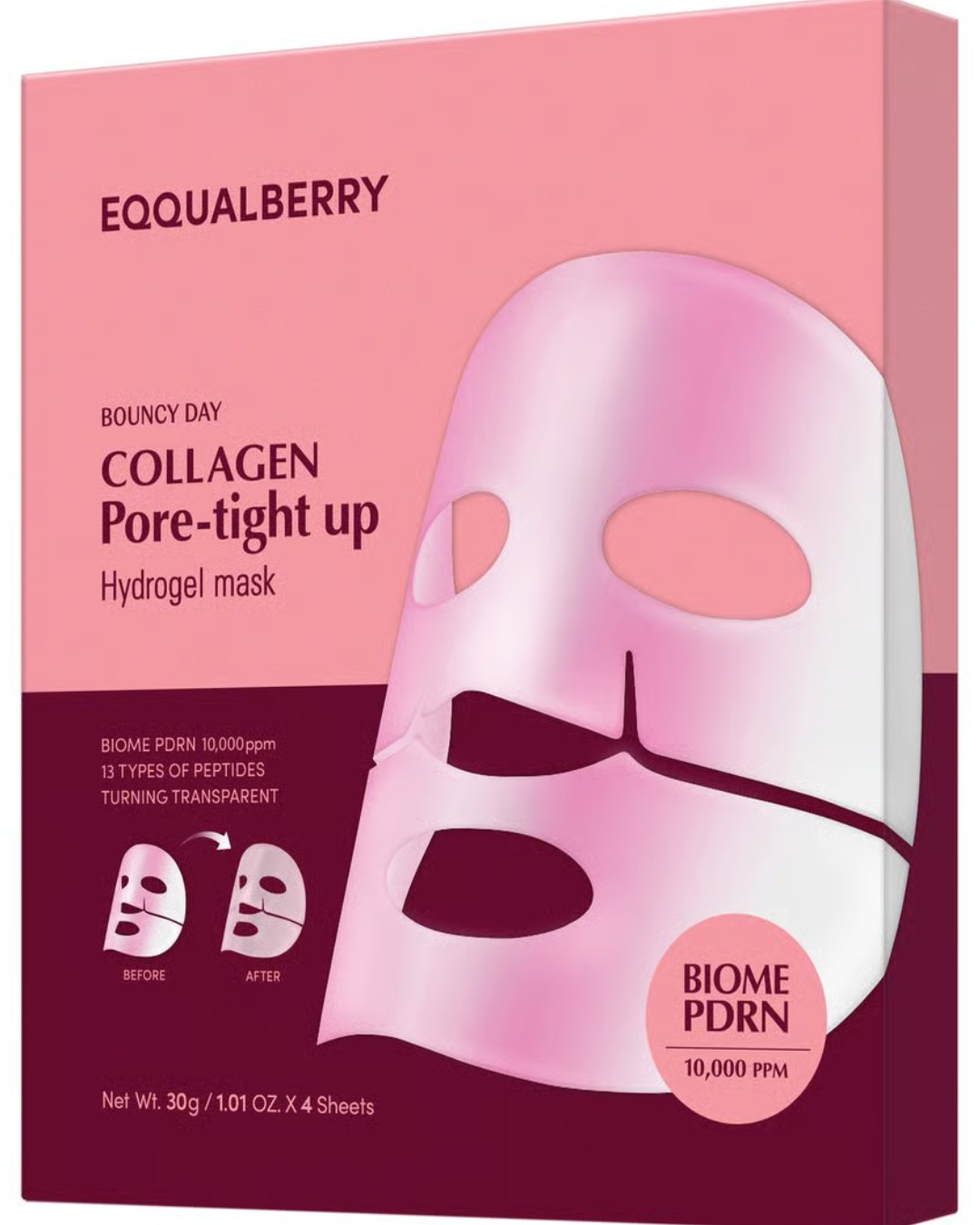 EQQUALBERRY Collagen Pore-Tight Up Hydrogel Mask 4 st