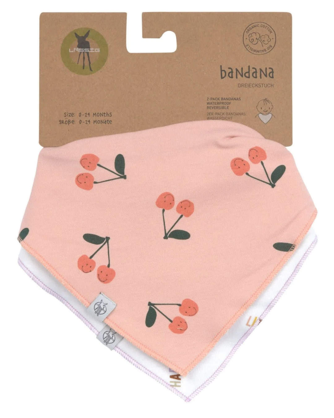 Lässig Dregellapp Bandana/Cowl-Neck Happy Fruits Cherry 2 st