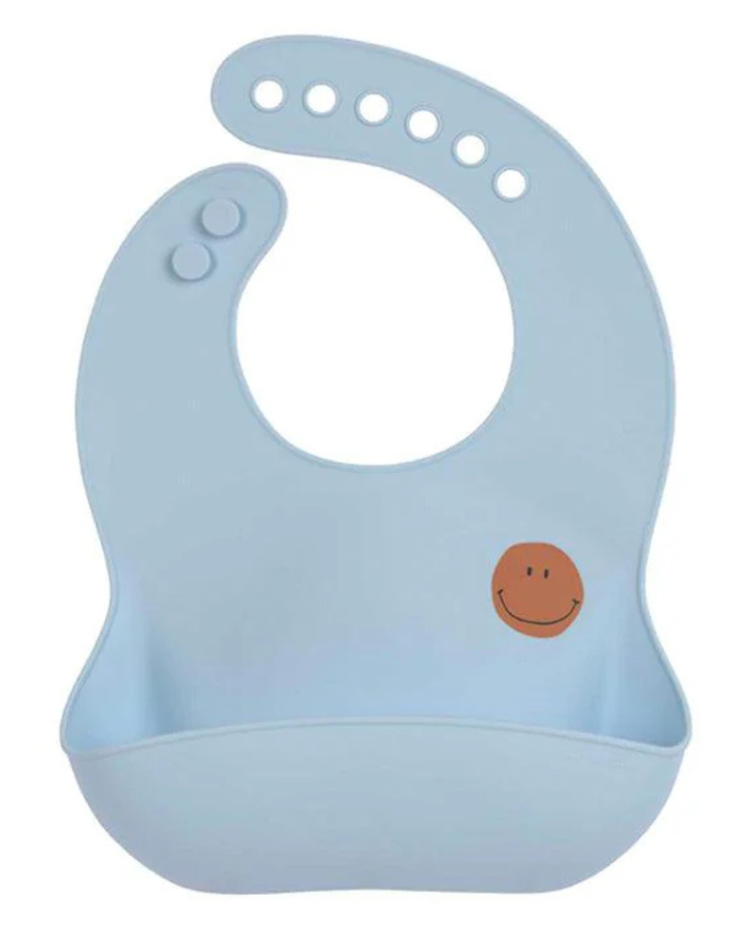 Lässig Haklapp i Silikon Happy Rascals Smile Sky Blue