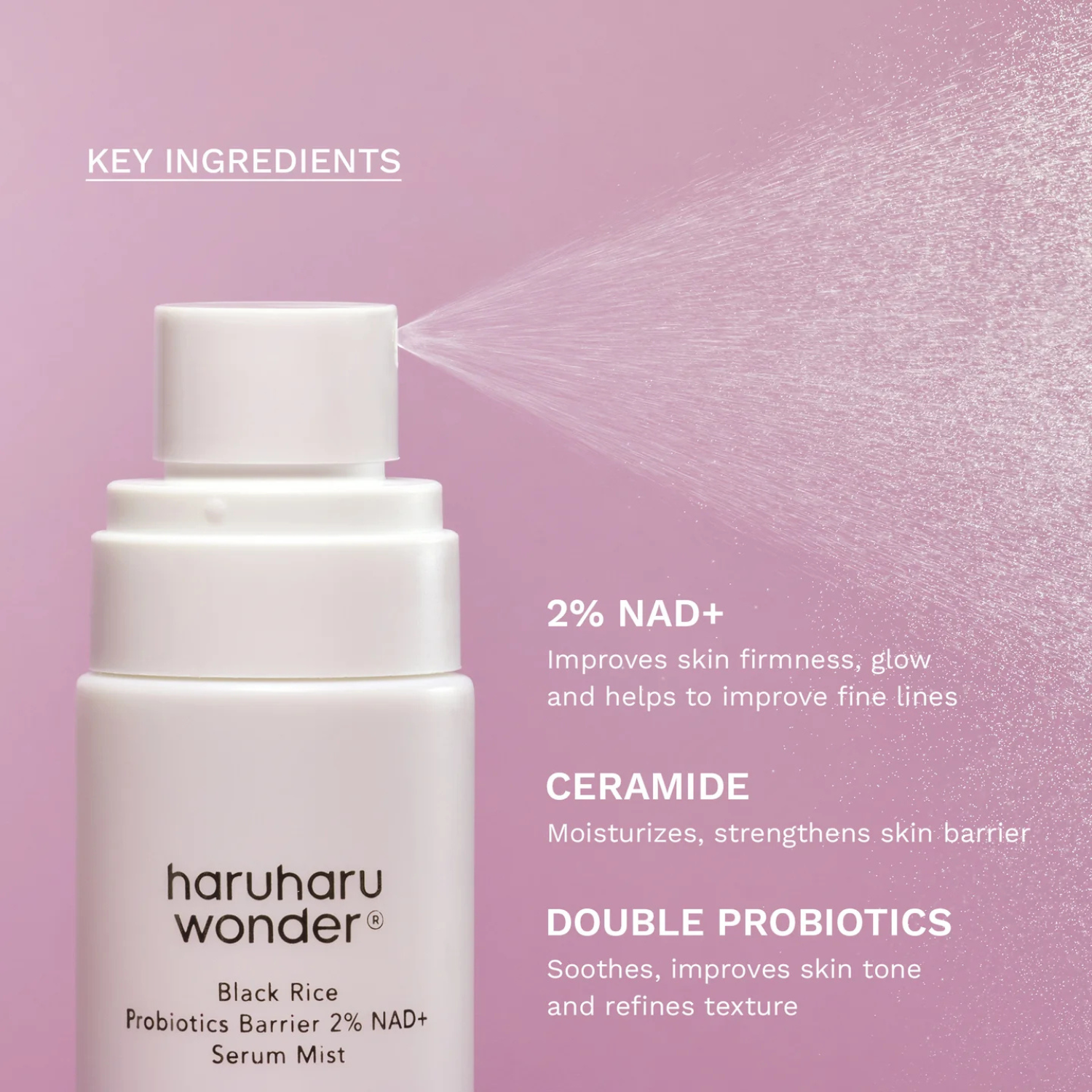 Haruharu Wonder Black Rice Probiotics Barrier 2% NAD+ Serum Mist 80 ml