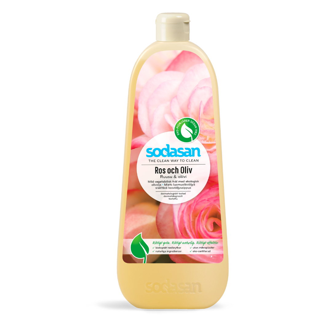 Sodasan Ros & Oliv Flytande Tvål 1 liter