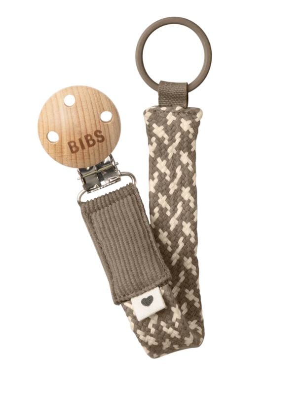 BIBS Pacifier Braid Dark Oak/Vanilla 1 st
