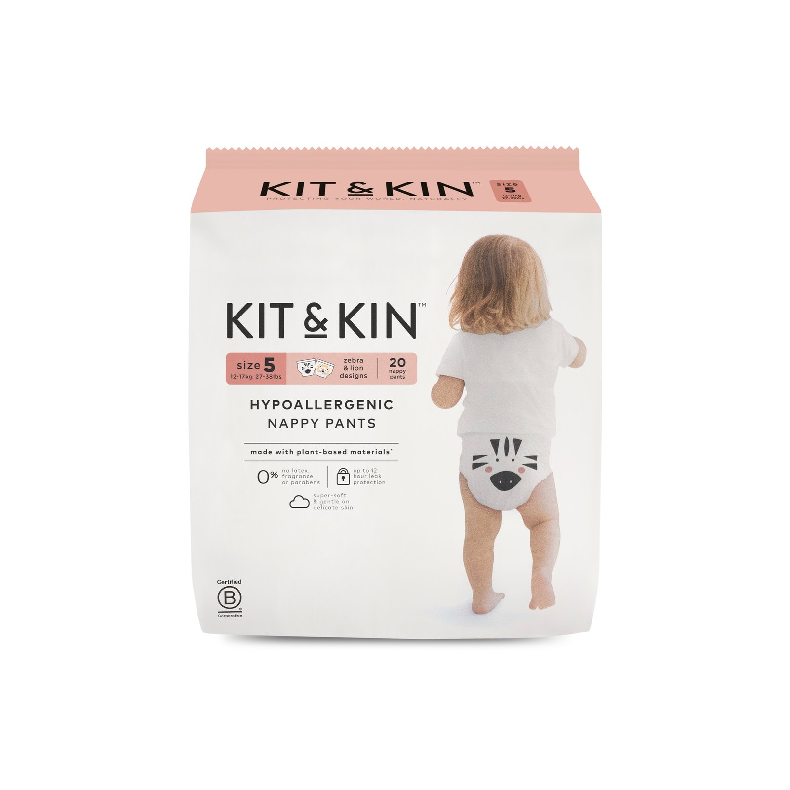 Kit & Kin Hypoallergena Byxblöjor/Pull Ups Stl 5 Junior 22 st