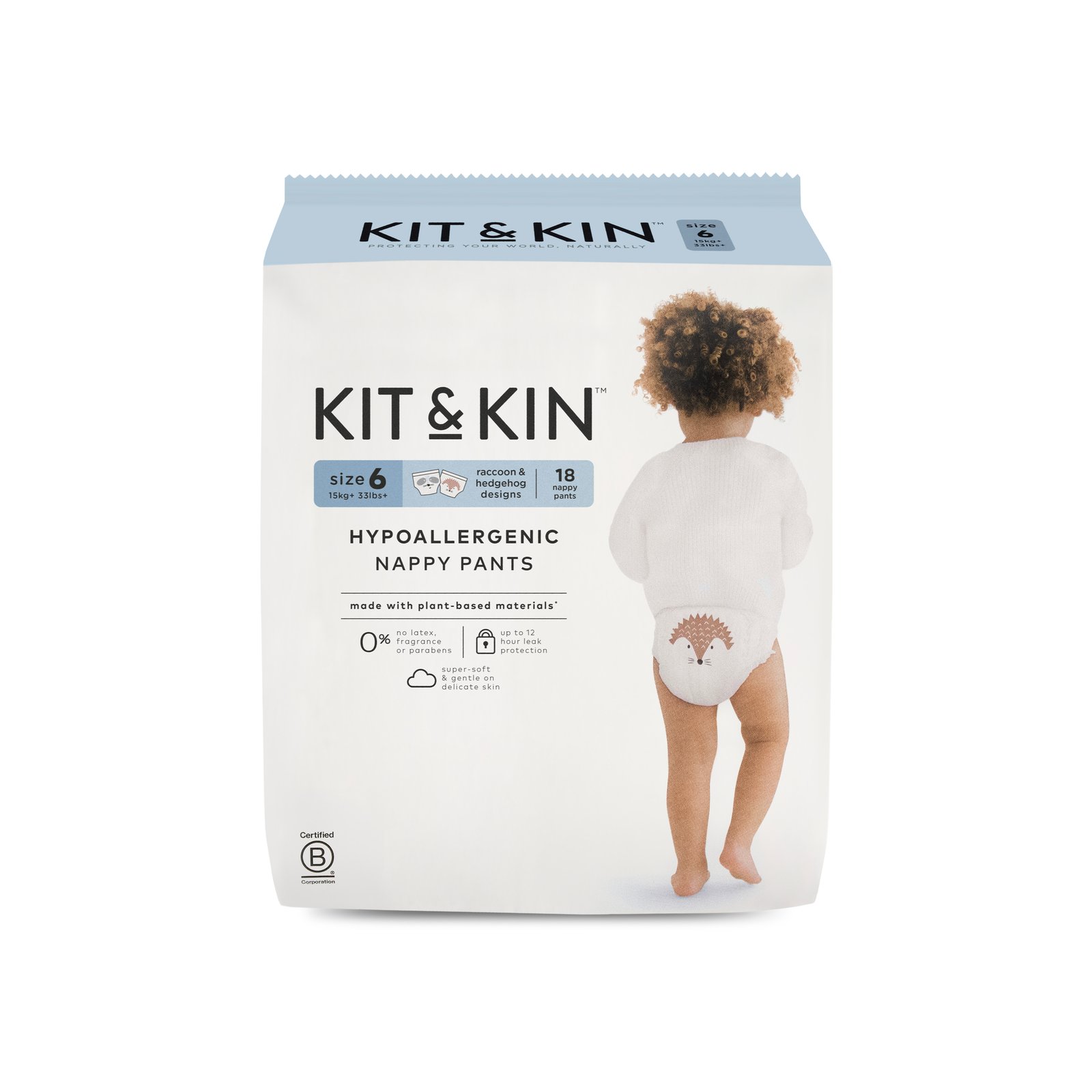 Kit & Kin Hypoallergena Byxblöjor/Pull Ups Stl 6 XL 18 st