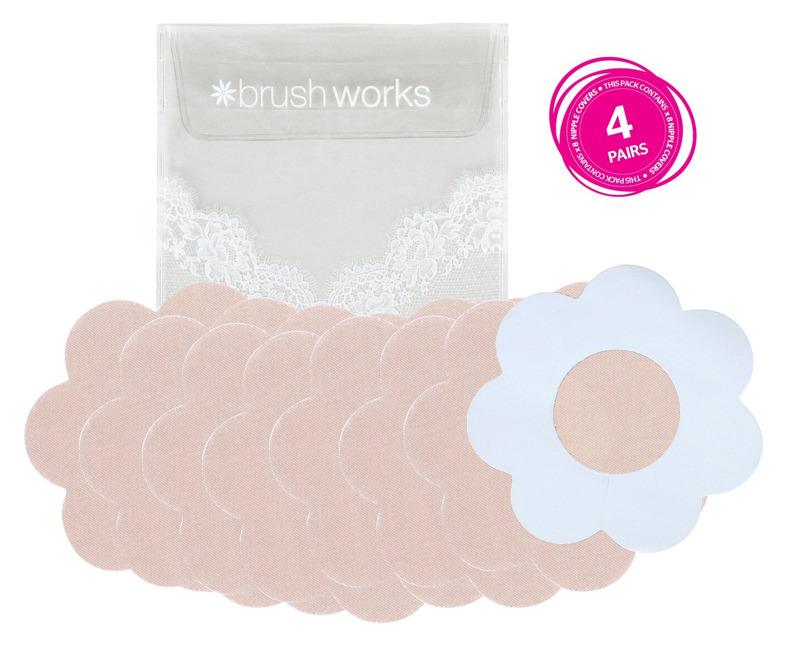 brushworks Nude Satin Nipple Covers 4 par