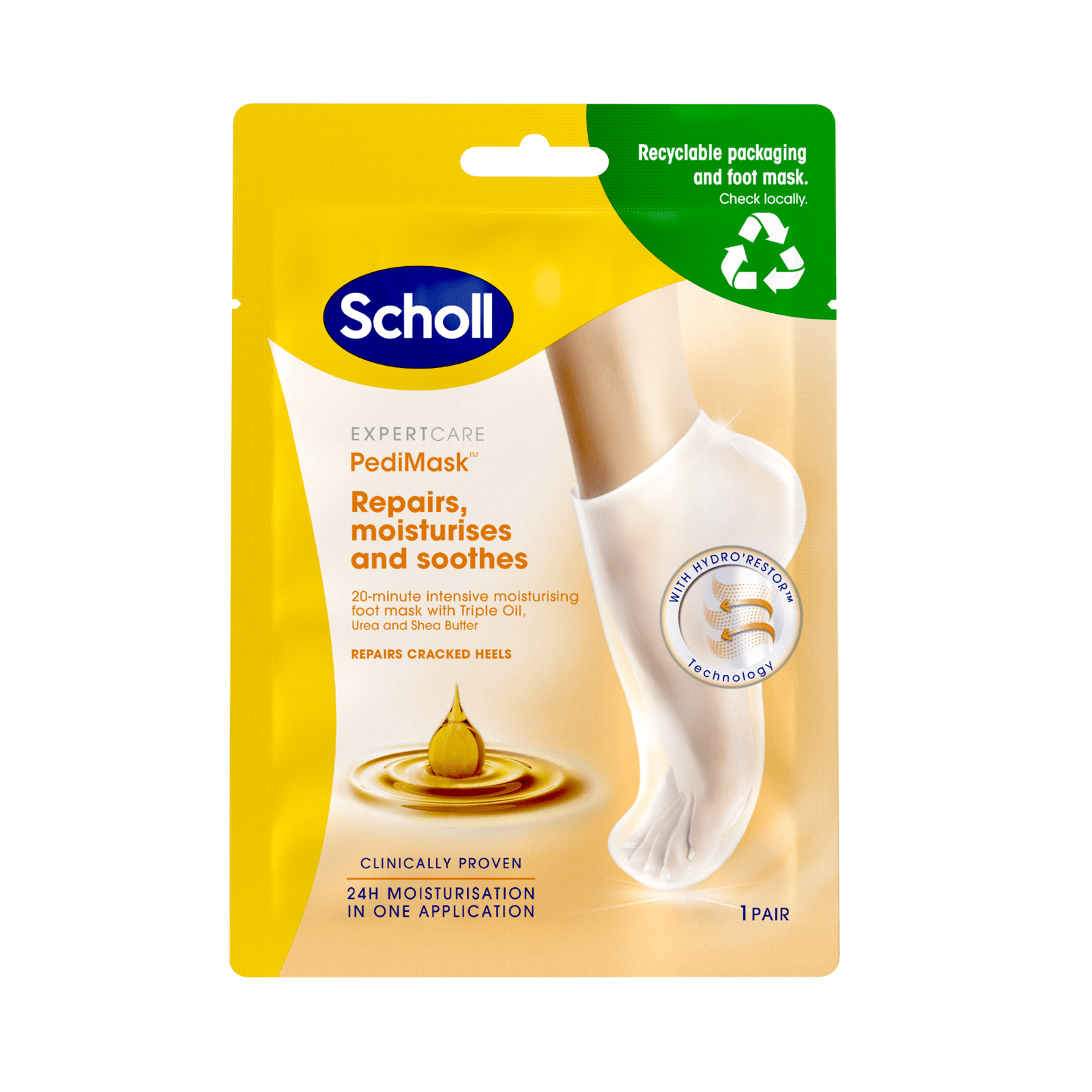 Scholl Mjukgörande Fotmask Med Olja 2 st